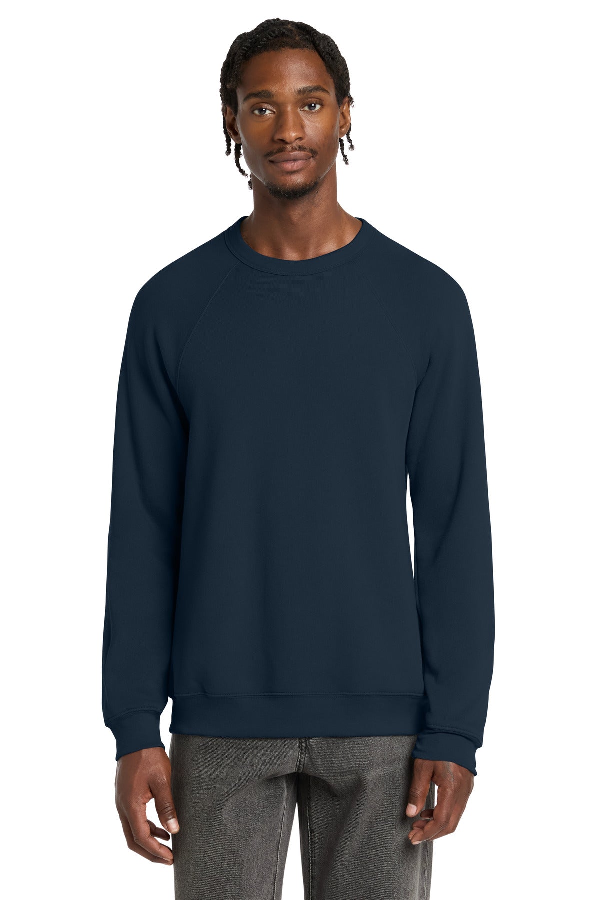Custom logo BELLA+CANVAS ® Unisex Sponge Fleece Raglan Sweatshirt. BC3901 in Navy