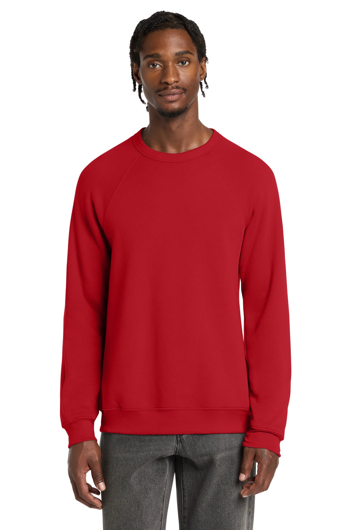 Custom logo BELLA+CANVAS ® Unisex Sponge Fleece Raglan Sweatshirt. BC3901 in Red