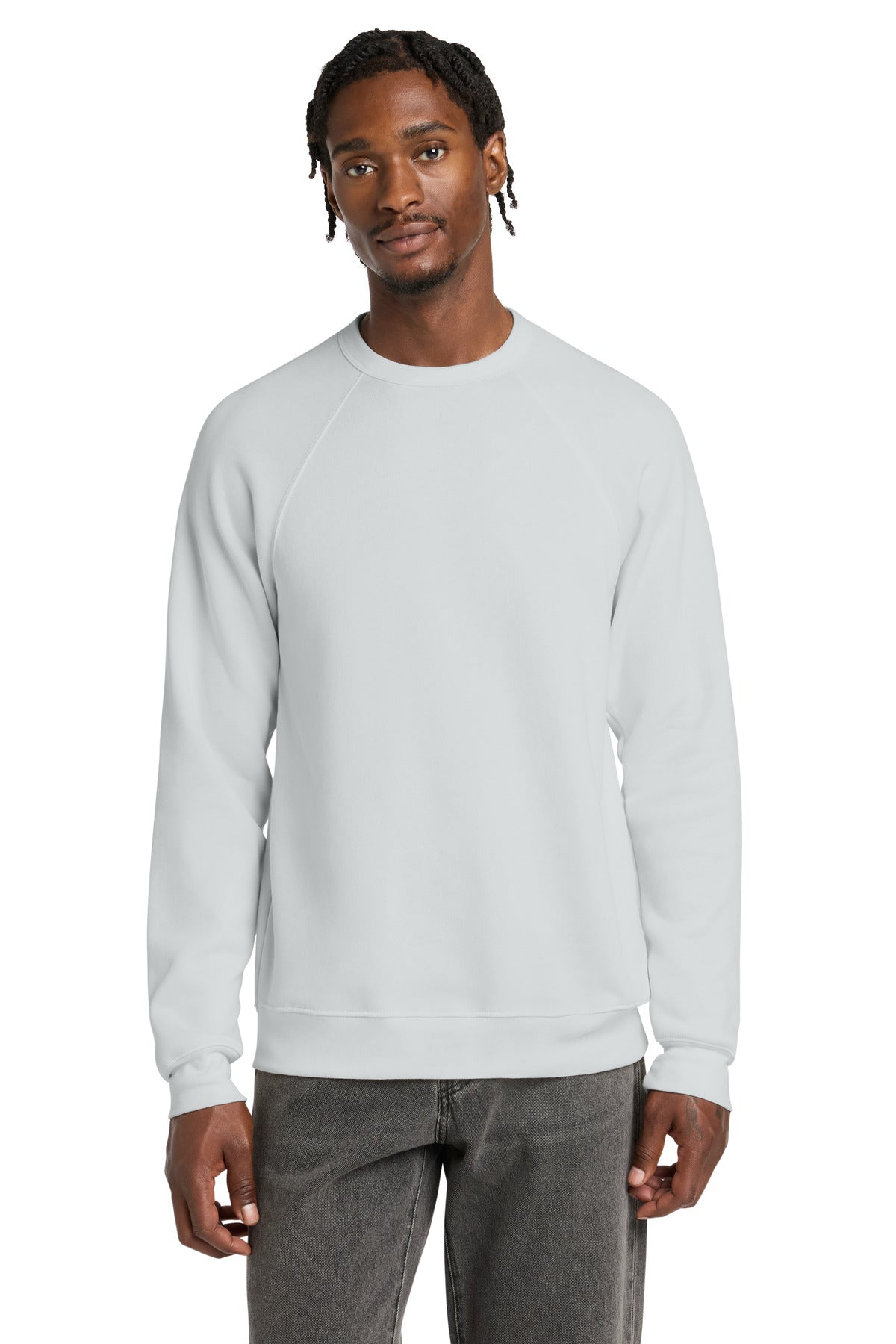 Custom logo BELLA+CANVAS ® Unisex Sponge Fleece Raglan Sweatshirt. BC3901 in Silver
