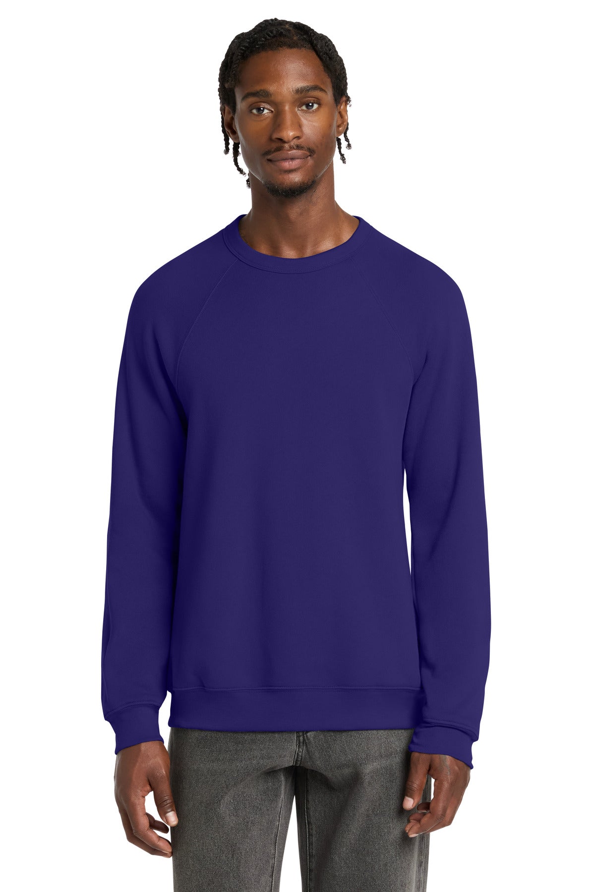 Custom logo BELLA+CANVAS ® Unisex Sponge Fleece Raglan Sweatshirt. BC3901 in Team Purple