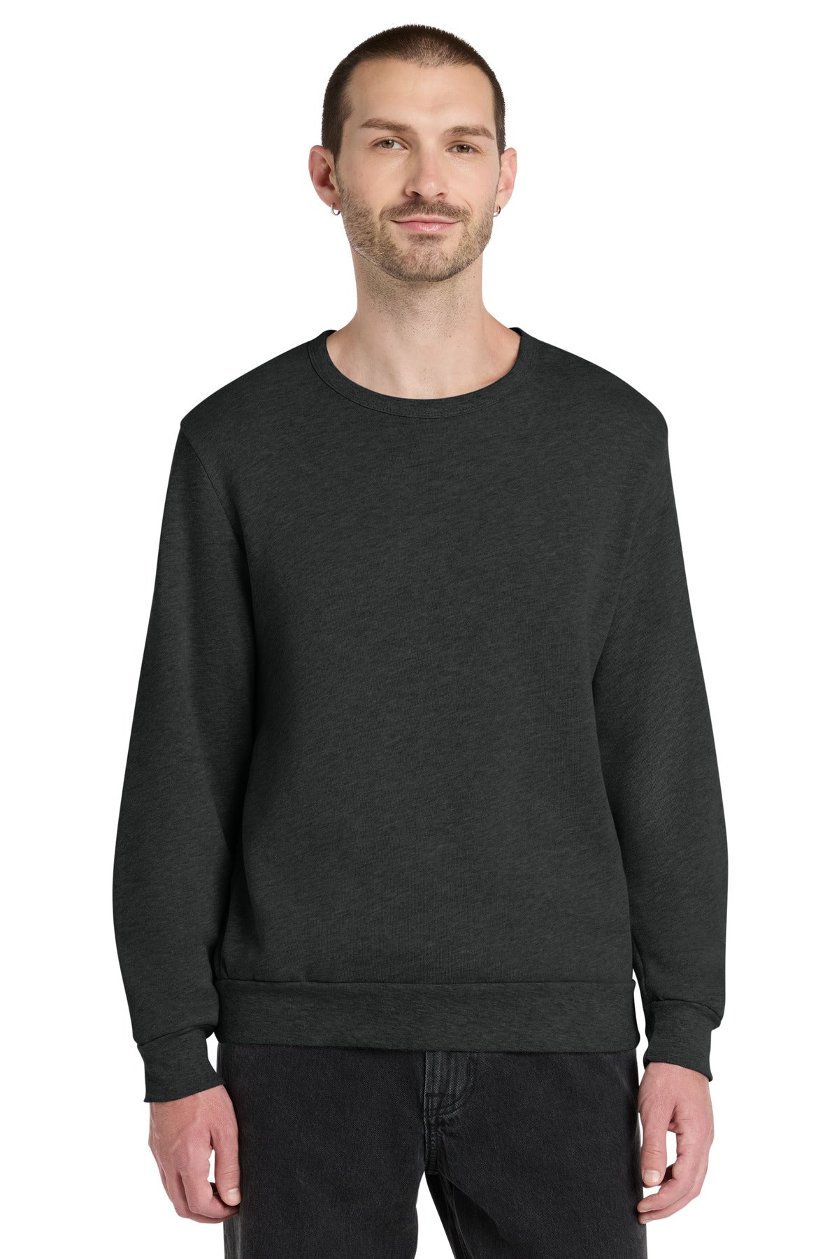Custom logo BELLA+CANVAS® Unisex Sponge Fleece Classic Crewneck Sweatshirt BC3911 in Dark Grey Heather