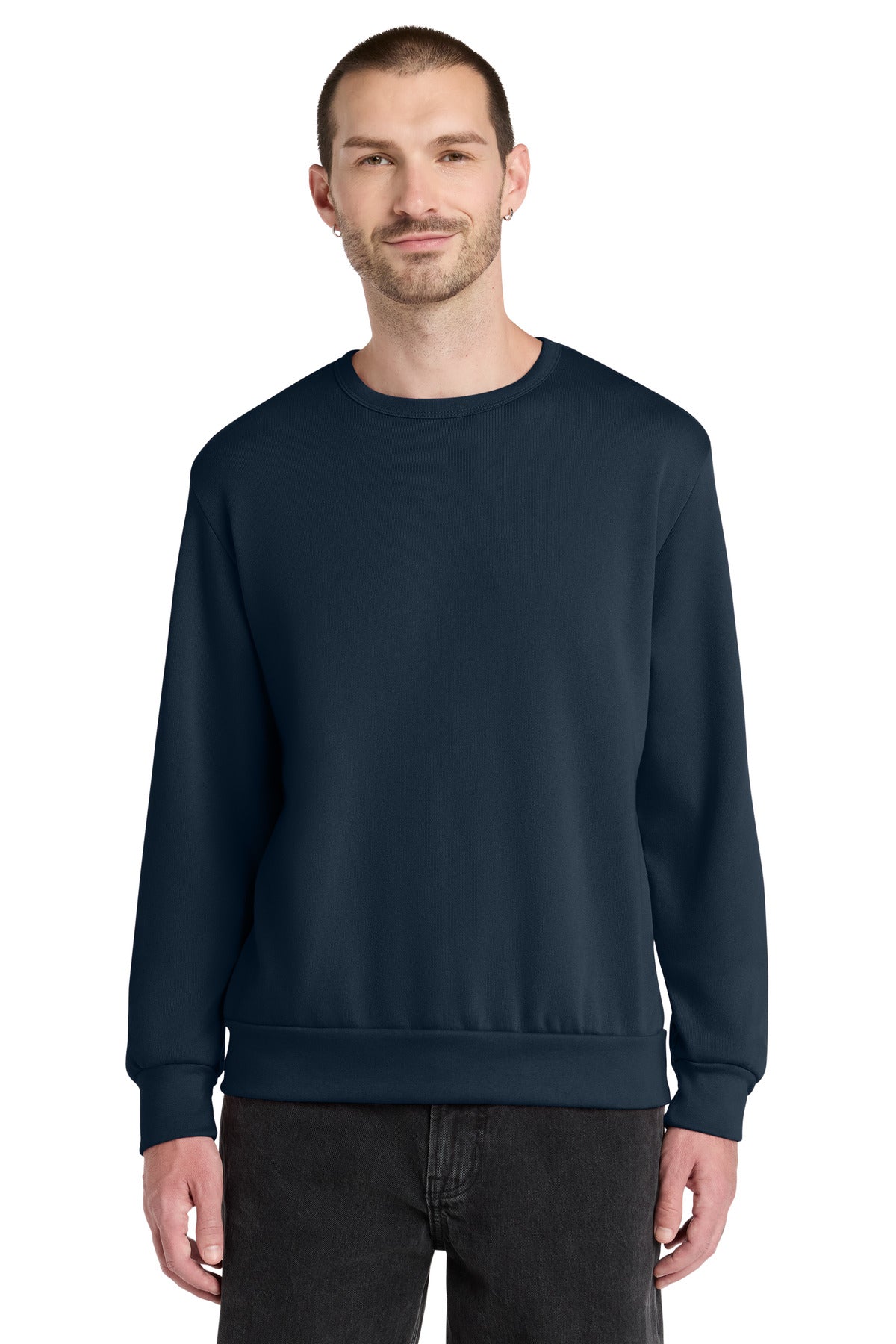 Custom logo BELLA+CANVAS® Unisex Sponge Fleece Classic Crewneck Sweatshirt BC3911 in Navy