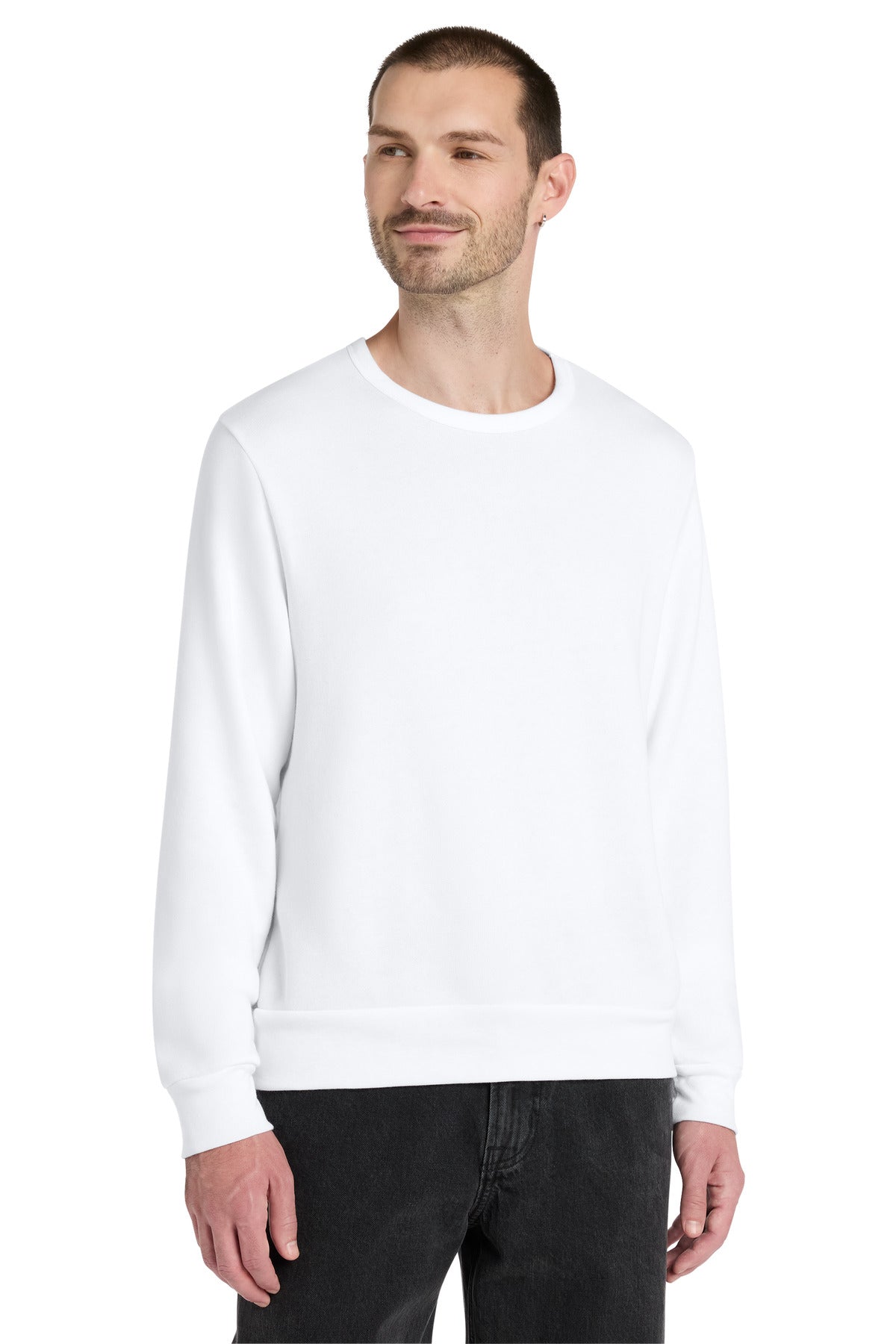 Custom logo BELLA+CANVAS® Unisex Sponge Fleece Classic Crewneck Sweatshirt BC3911 in White