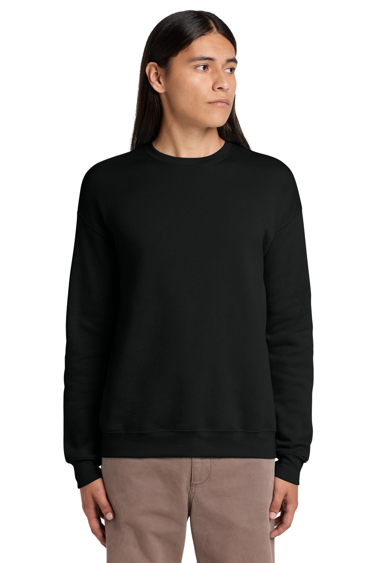 Custom logo BELLA+CANVAS ® Unisex Sponge Fleece Drop Shoulder Sweatshirt. BC3945 in Black