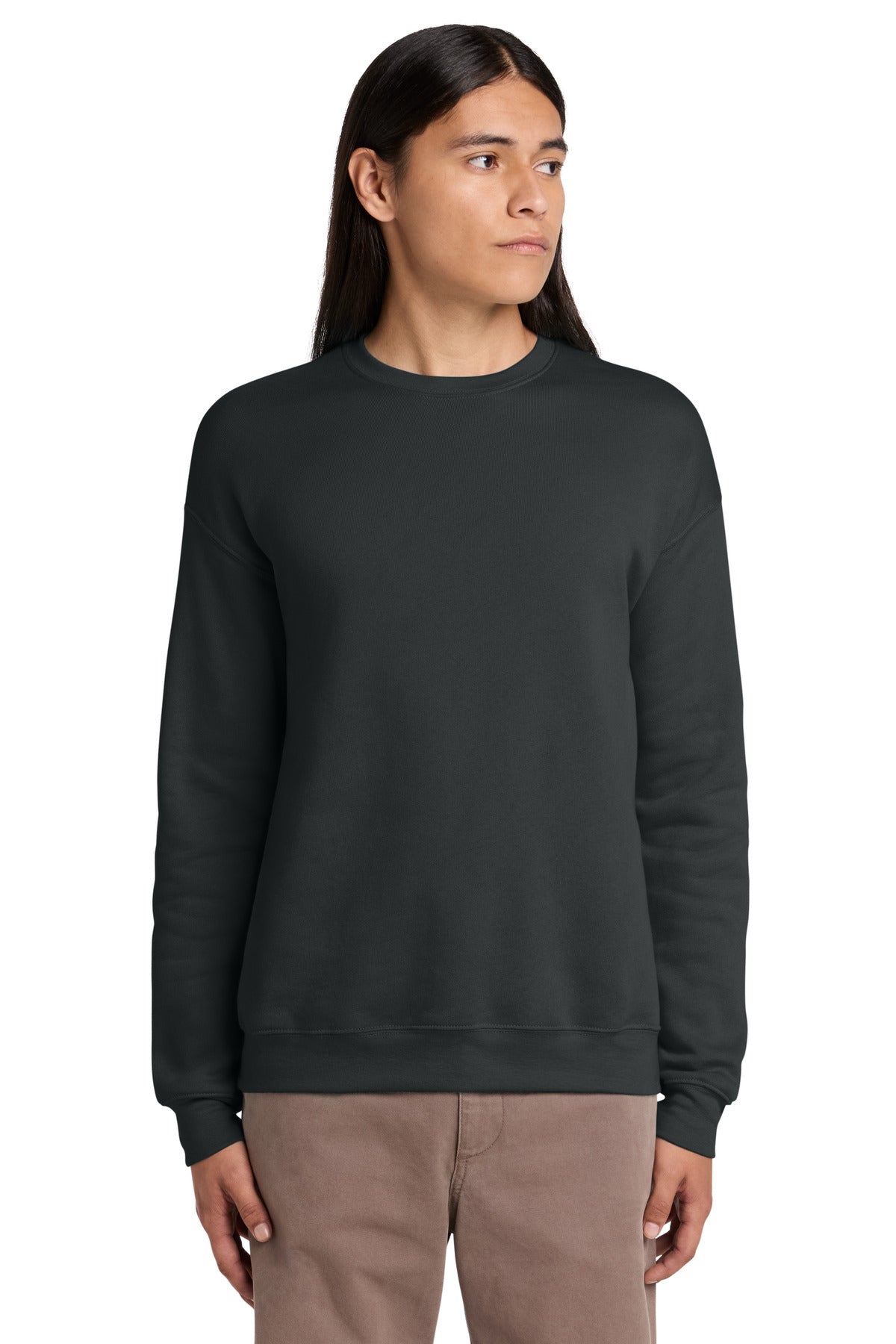 Custom logo BELLA+CANVAS ® Unisex Sponge Fleece Drop Shoulder Sweatshirt. BC3945 in Dark Grey