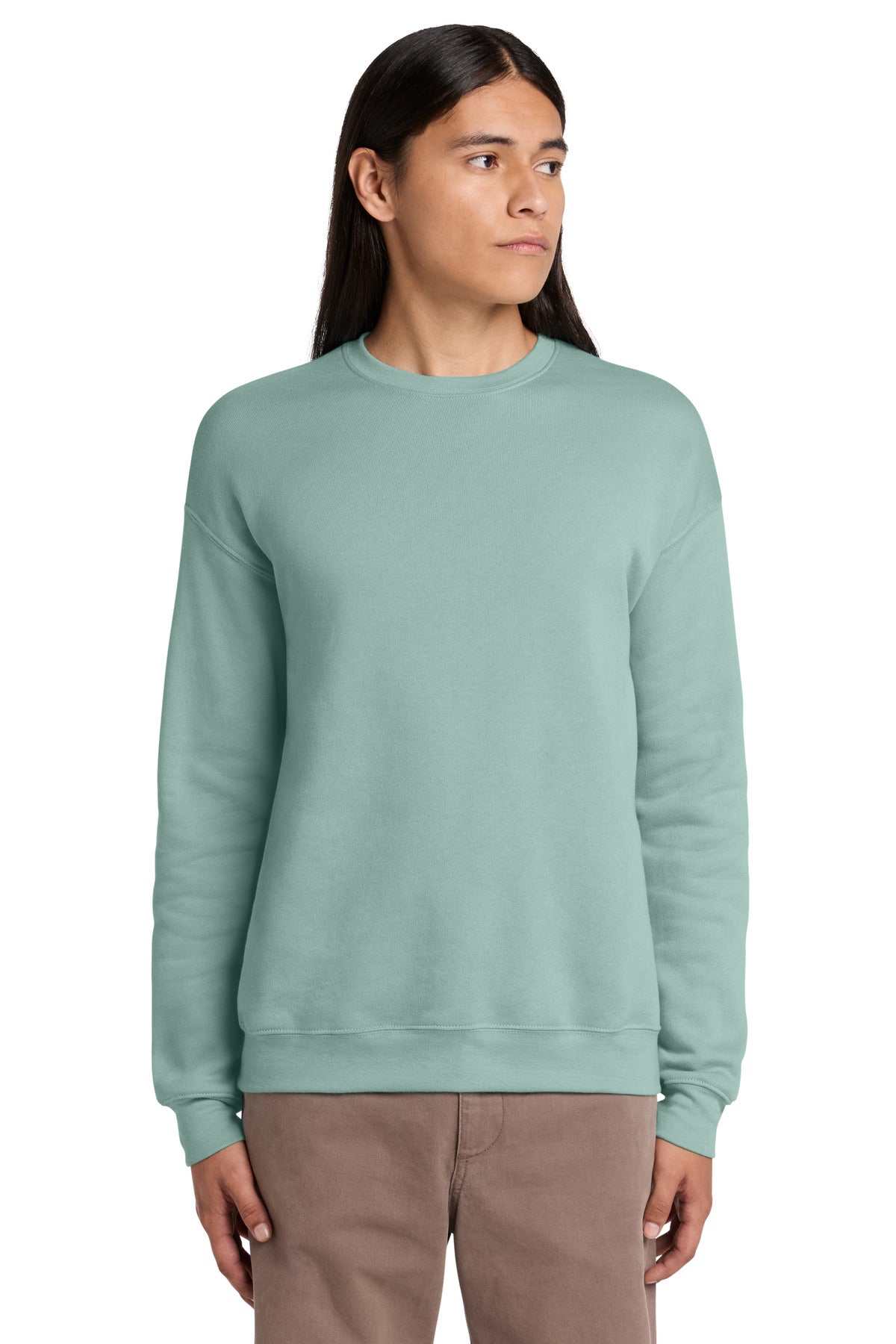 Custom logo BELLA+CANVAS ® Unisex Sponge Fleece Drop Shoulder Sweatshirt. BC3945 in Dusty Blue