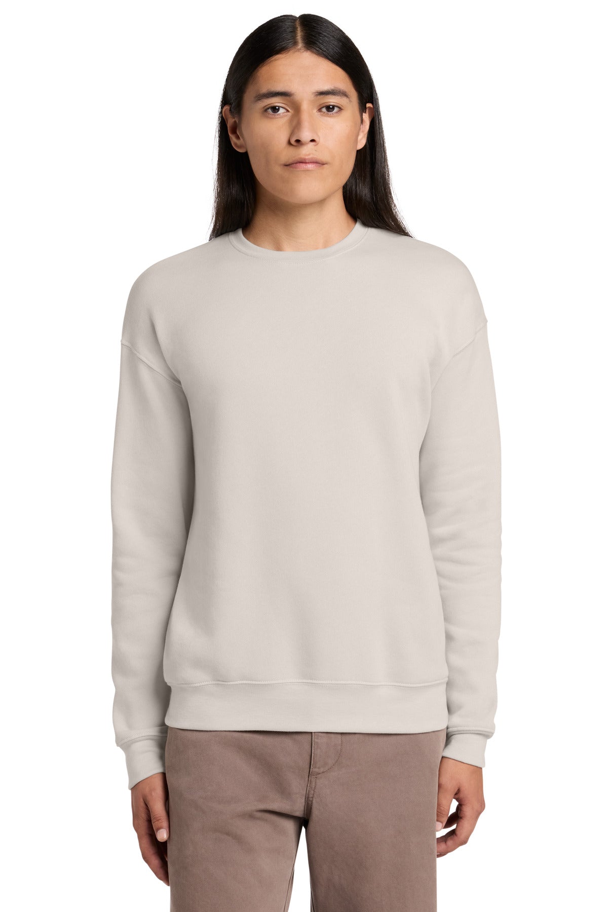 Custom logo BELLA+CANVAS ® Unisex Sponge Fleece Drop Shoulder Sweatshirt. BC3945 in Heather Dust