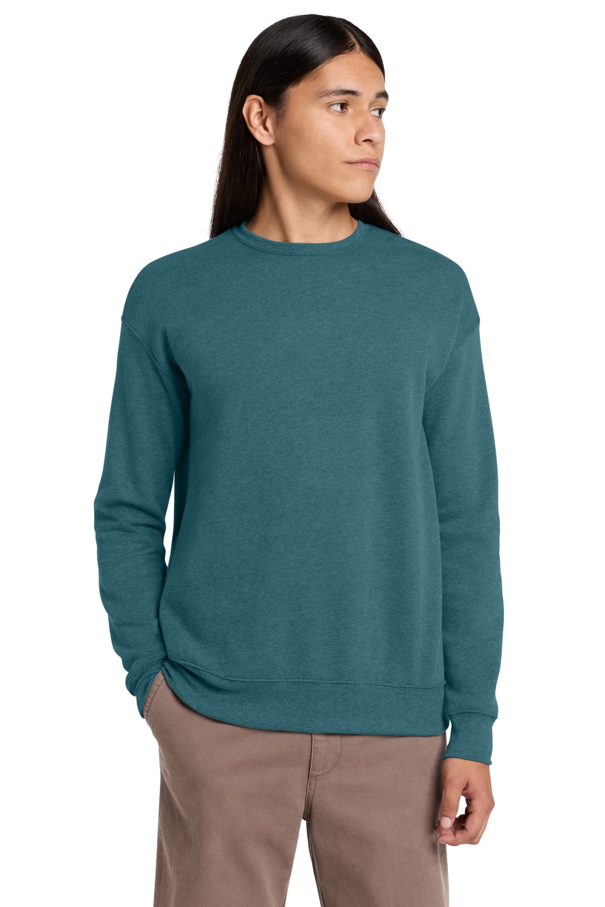 Custom logo BELLA+CANVAS ® Unisex Sponge Fleece Drop Shoulder Sweatshirt. BC3945 in Heather Slate
