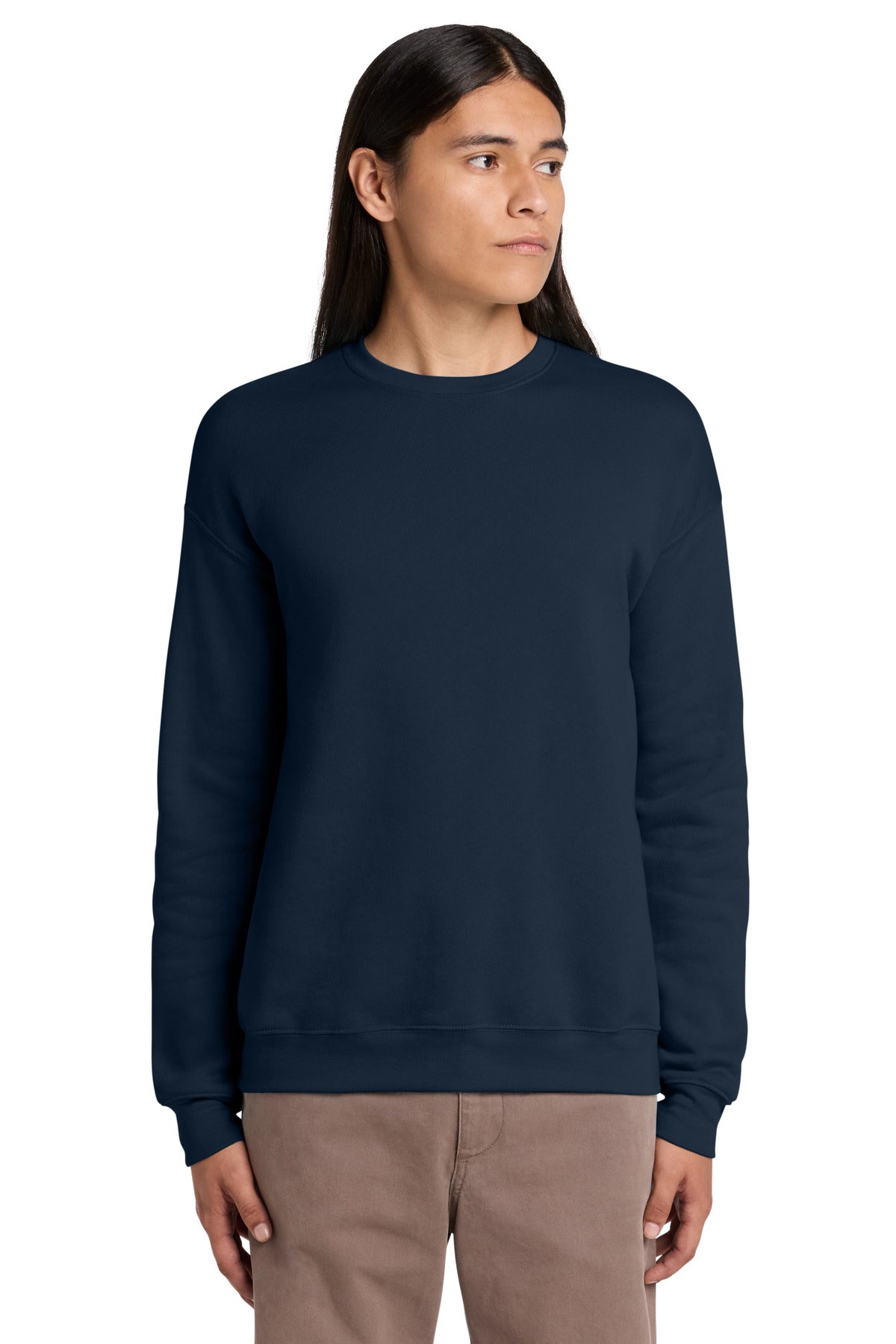 Custom logo BELLA+CANVAS ® Unisex Sponge Fleece Drop Shoulder Sweatshirt. BC3945 in Navy