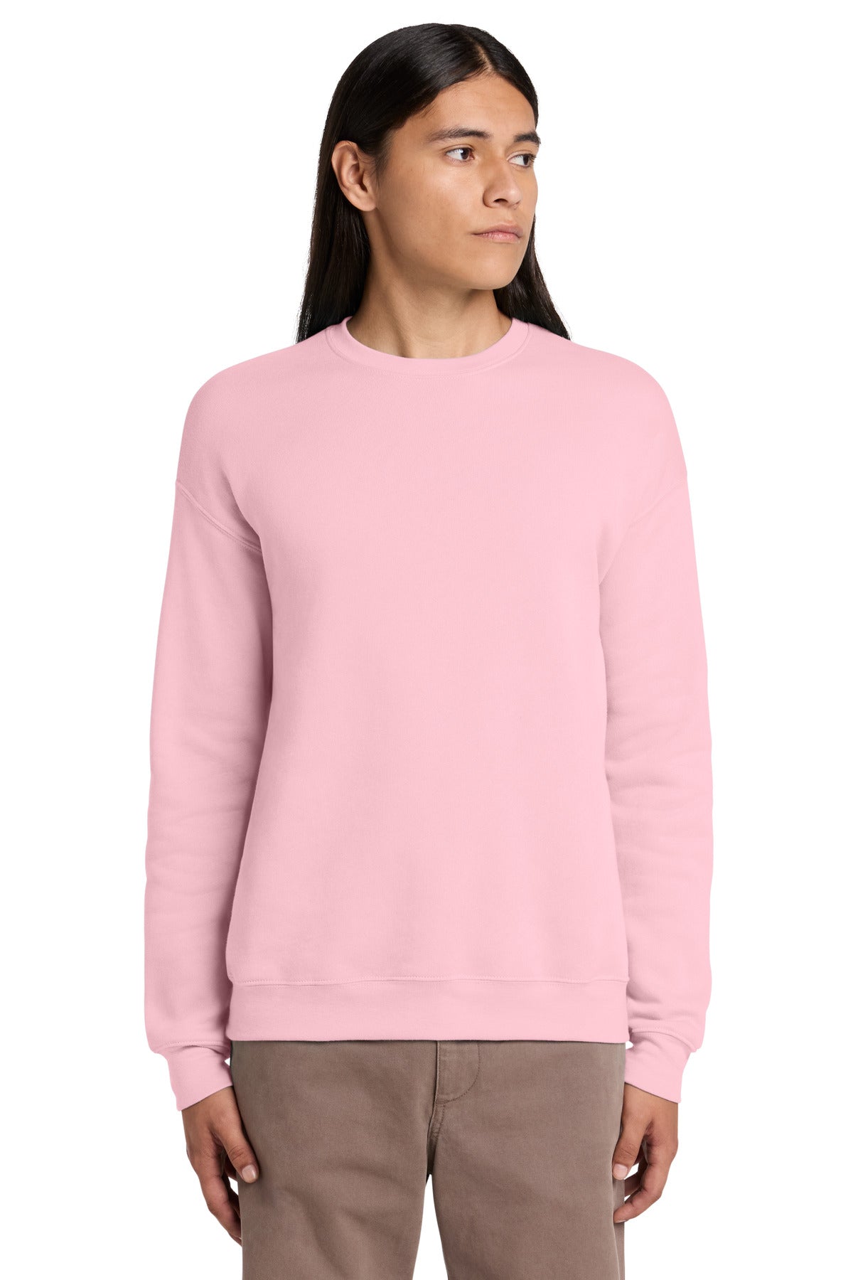 Custom logo BELLA+CANVAS ® Unisex Sponge Fleece Drop Shoulder Sweatshirt. BC3945 in Pink