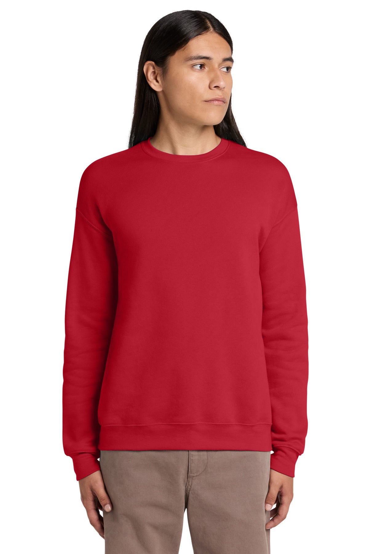 Custom logo BELLA+CANVAS ® Unisex Sponge Fleece Drop Shoulder Sweatshirt. BC3945 in Red