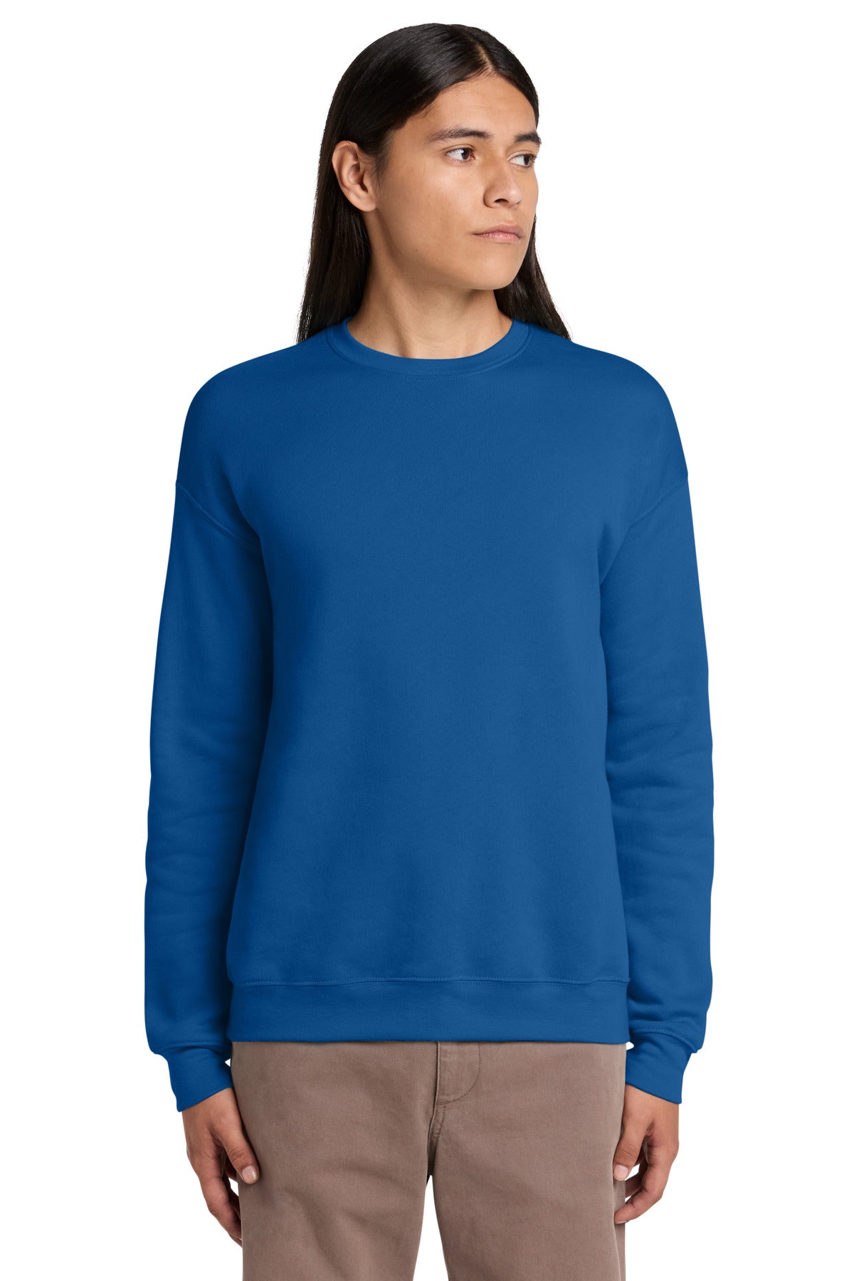 Custom logo BELLA+CANVAS ® Unisex Sponge Fleece Drop Shoulder Sweatshirt. BC3945 in True Royal