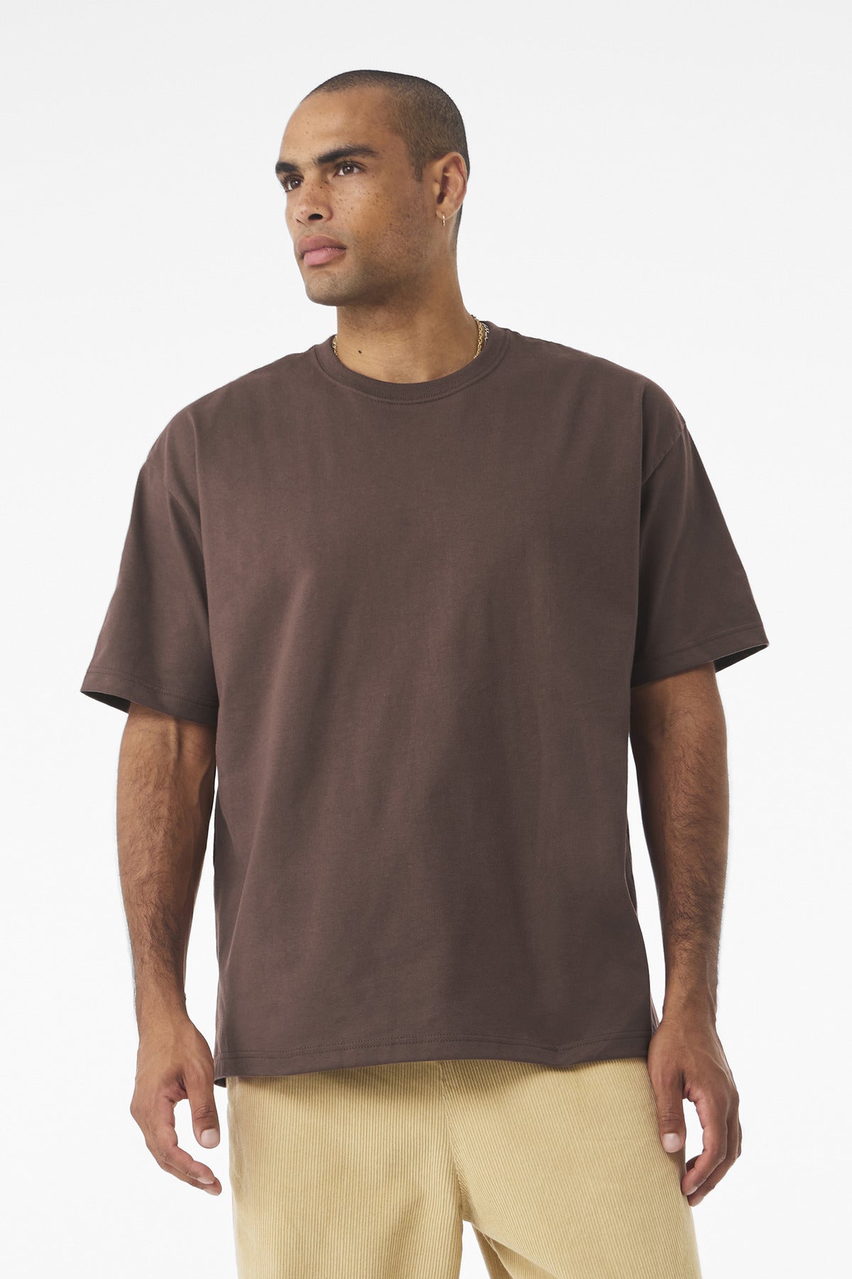 Custom logo BELLA+CANVAS® Unisex 7.5-Ounce Heavyweight Tee BC4610 in Cocoa