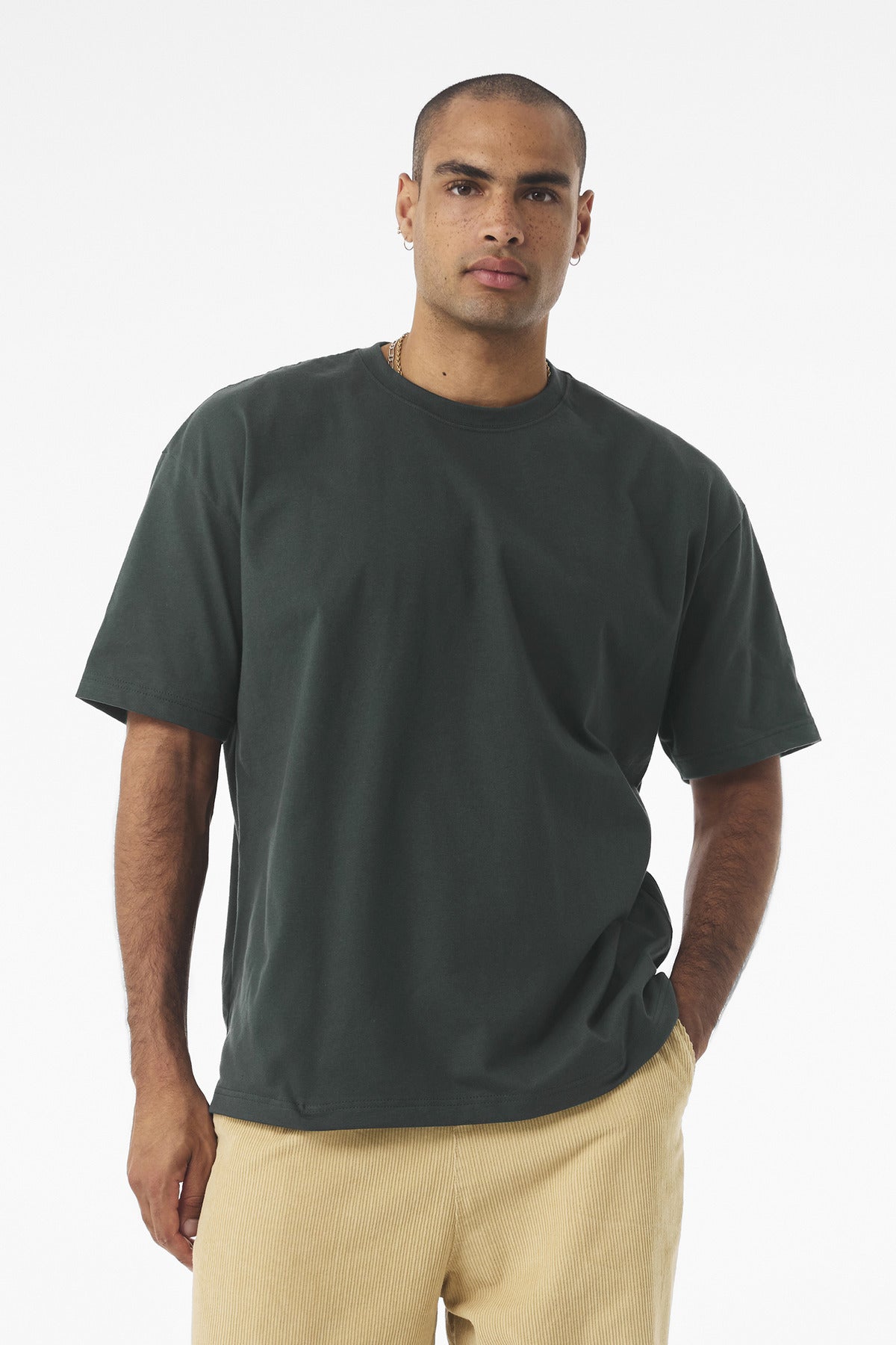 Custom logo BELLA+CANVAS® Unisex 7.5-Ounce Heavyweight Tee BC4610 in Hunter Green