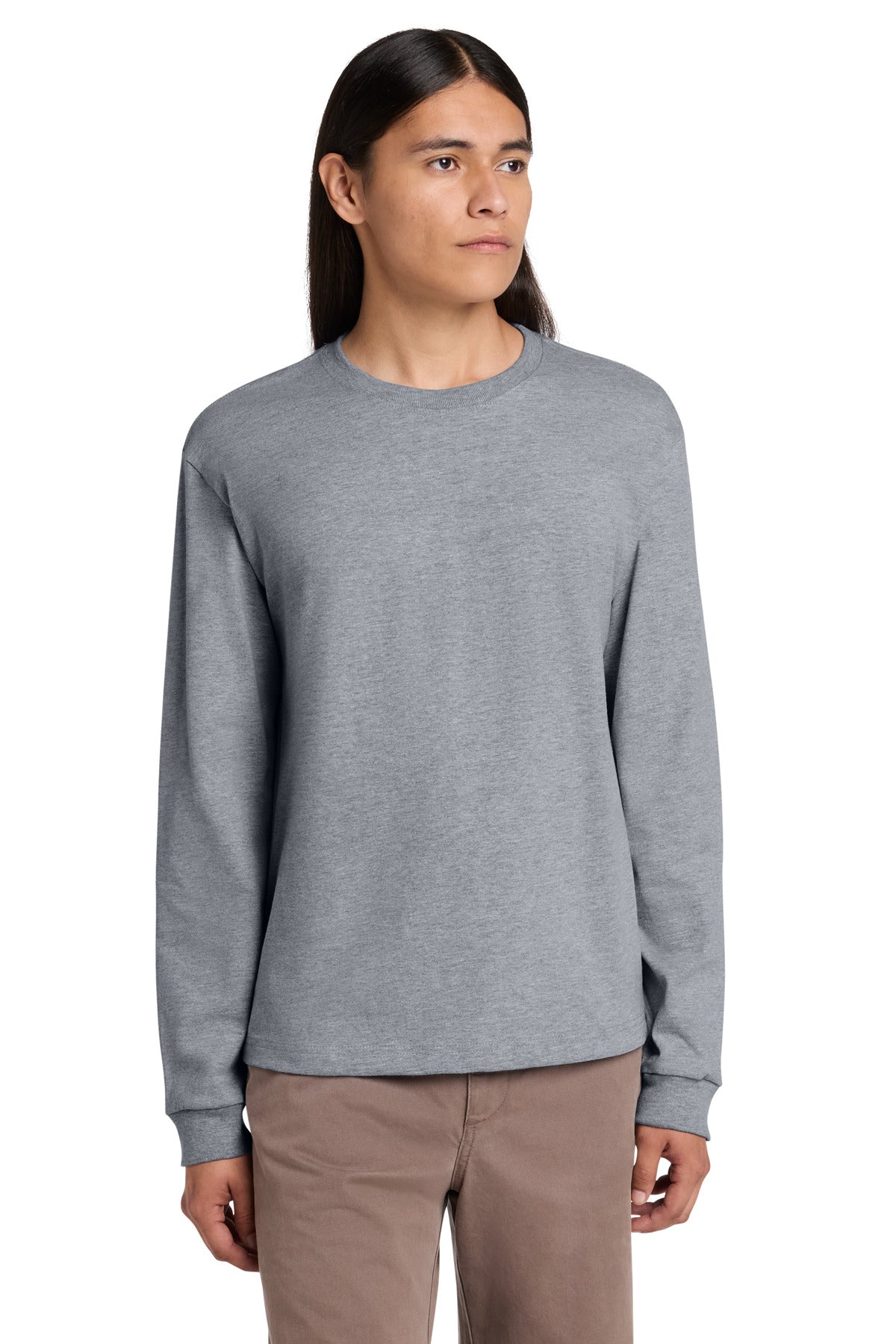 Custom logo BELLA+CANVAS® Unisex 7.5-Ounce Heavyweight Long Sleeve Tee BC4651 in Athletic Heather