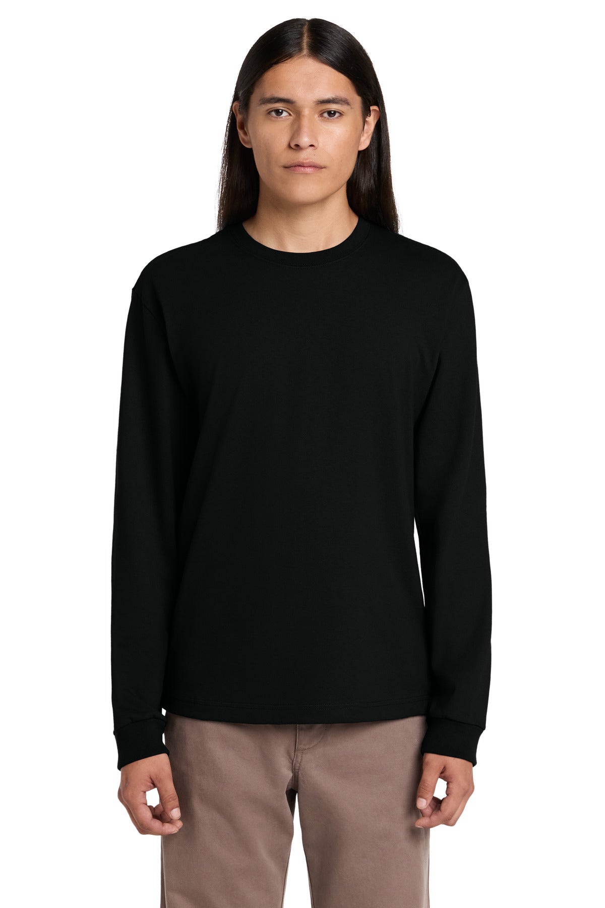 Custom logo BELLA+CANVAS® Unisex 7.5-Ounce Heavyweight Long Sleeve Tee BC4651 in Black