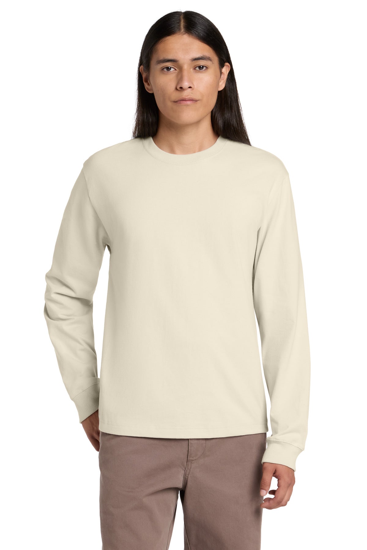 Custom logo BELLA+CANVAS® Unisex 7.5-Ounce Heavyweight Long Sleeve Tee BC4651 in Dust