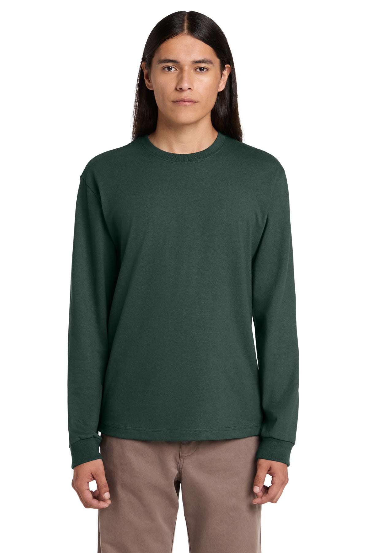 Custom logo BELLA+CANVAS® Unisex 7.5-Ounce Heavyweight Long Sleeve Tee BC4651 in Hunter Green