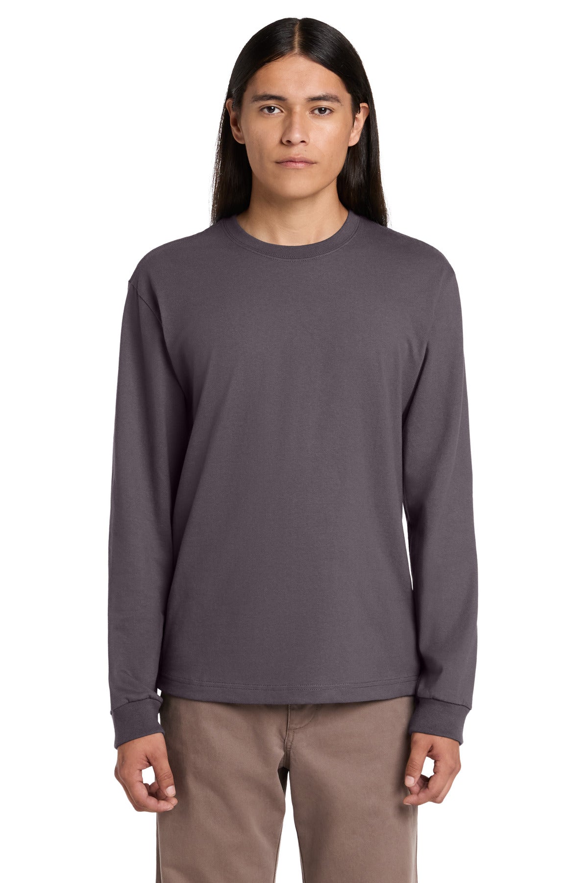 Custom logo BELLA+CANVAS® Unisex 7.5-Ounce Heavyweight Long Sleeve Tee BC4651 in Purple Storm