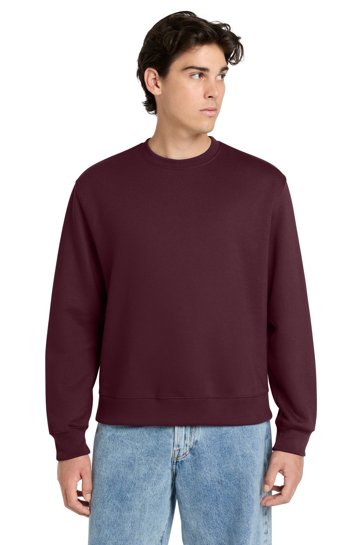 Custom logo BELLA+CANVAS® Unisex 10-Ounce Heavyweight Crewneck Sweatshirt BC4711 in Maroon