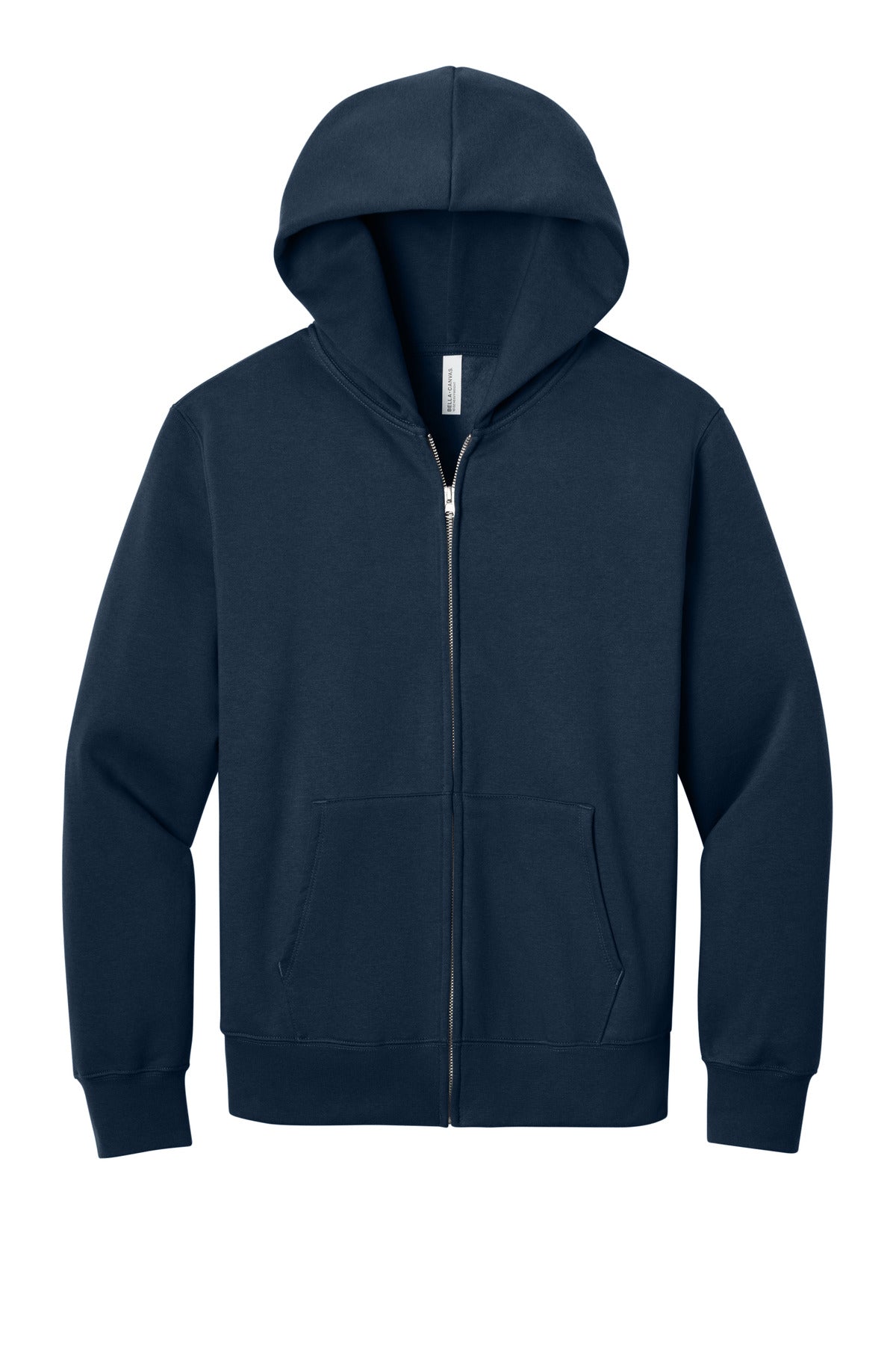 Custom logo BELLA+CANVAS® Unisex 10-Ounce Heavyweight Full-Zip Hooded Sweatshirt BC4739 in Navy