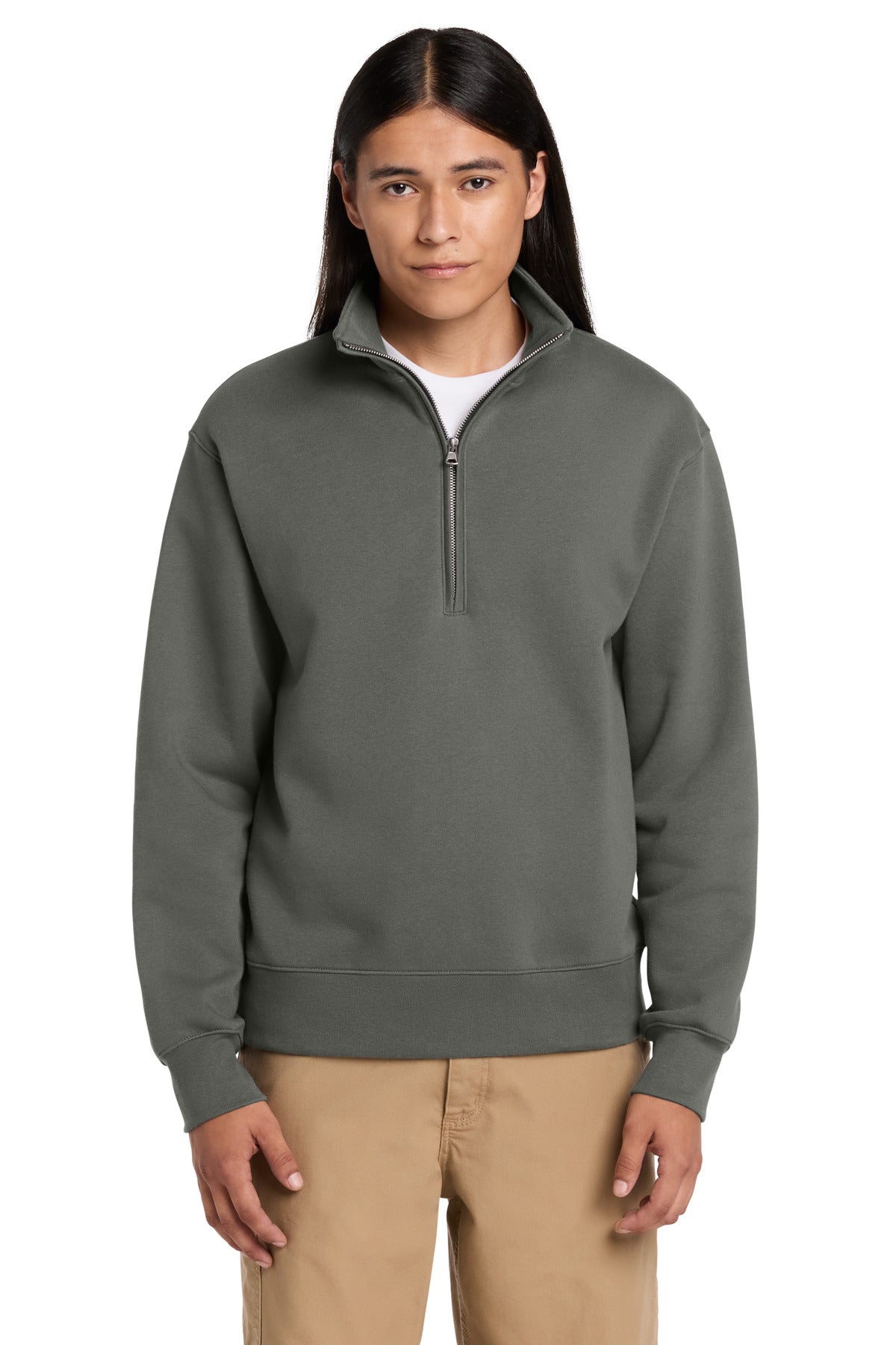 Custom logo BELLA+CANVAS® Unisex 10-Ounce Heavyweight 1/2-Zip Sweatshirt BC4740 in Asphalt