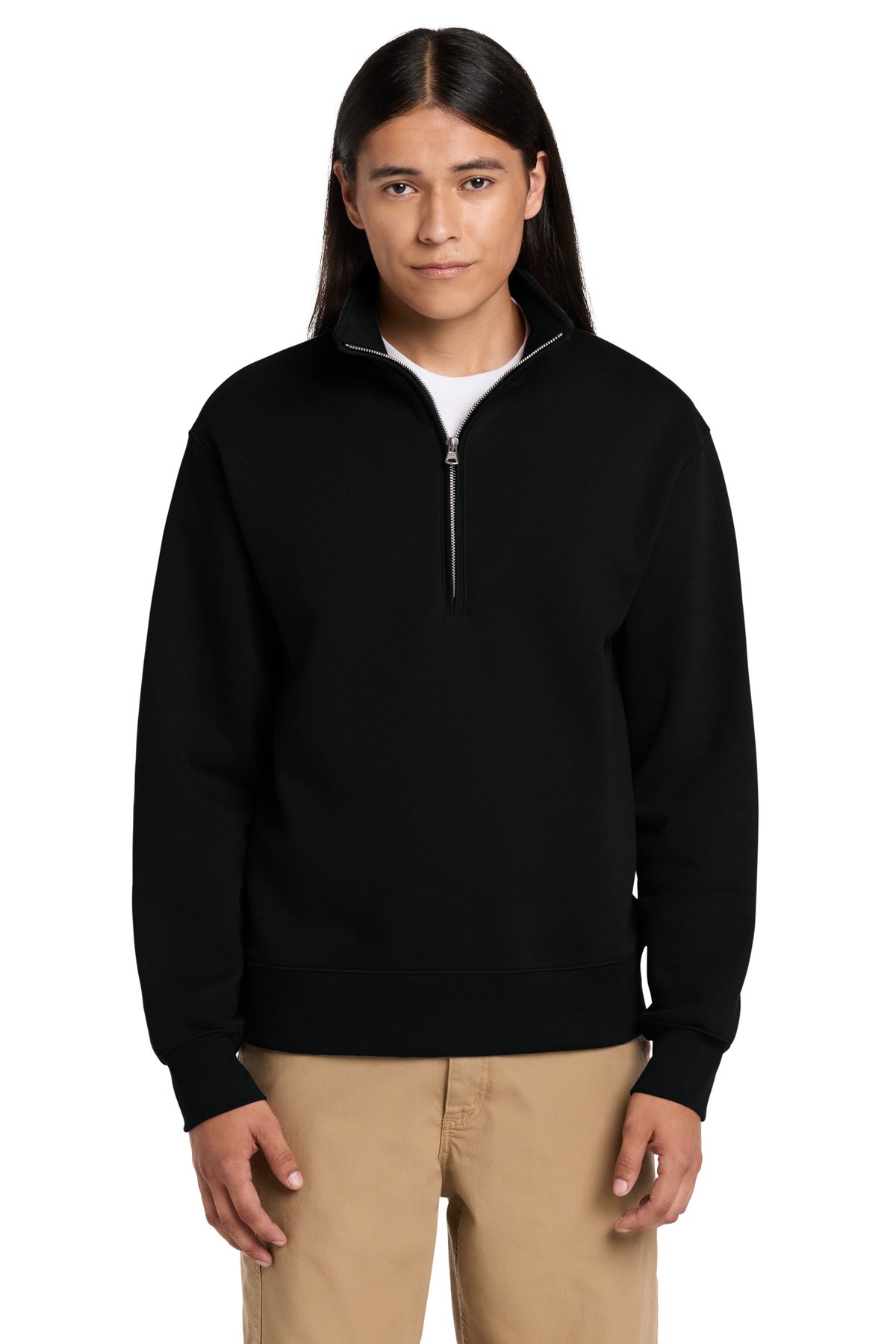 Custom logo BELLA+CANVAS® Unisex 10-Ounce Heavyweight 1/2-Zip Sweatshirt BC4740 in Black