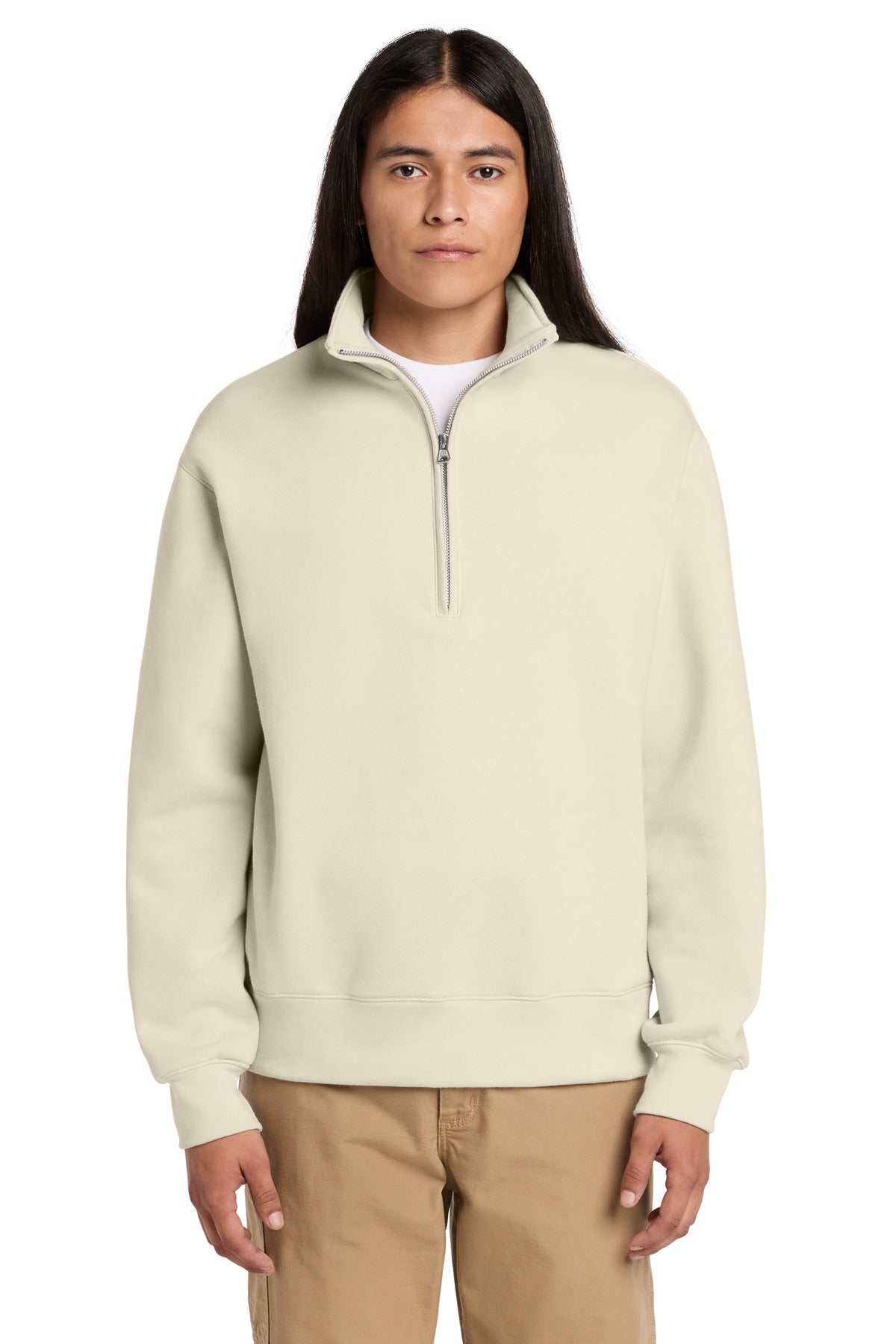 Custom logo BELLA+CANVAS® Unisex 10-Ounce Heavyweight 1/2-Zip Sweatshirt BC4740 in Dust