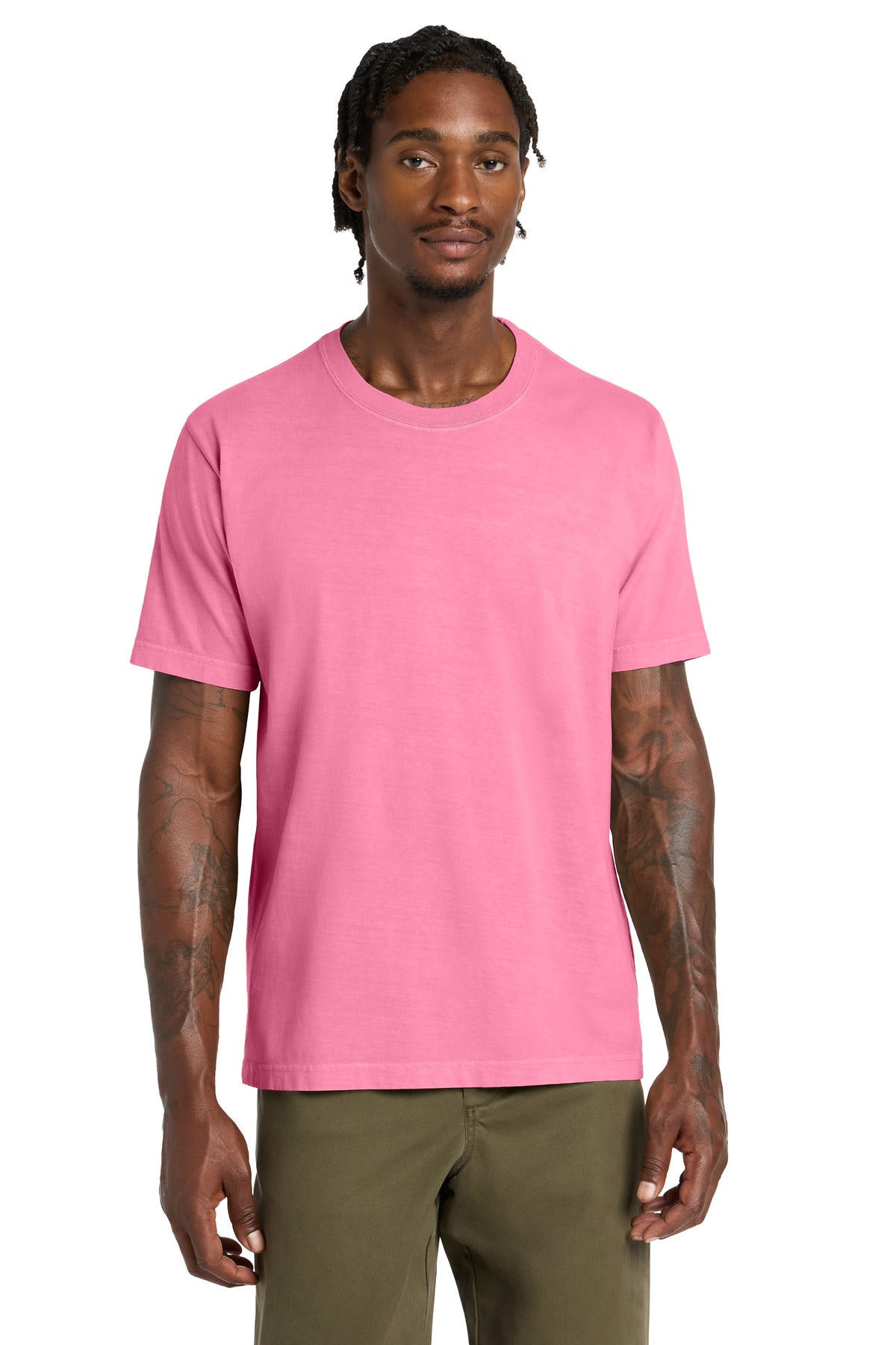 Custom logo BELLA+CANVAS® Unisex Heavyweight Garment-Dyed Tee BC4810GD in Bubble Gum