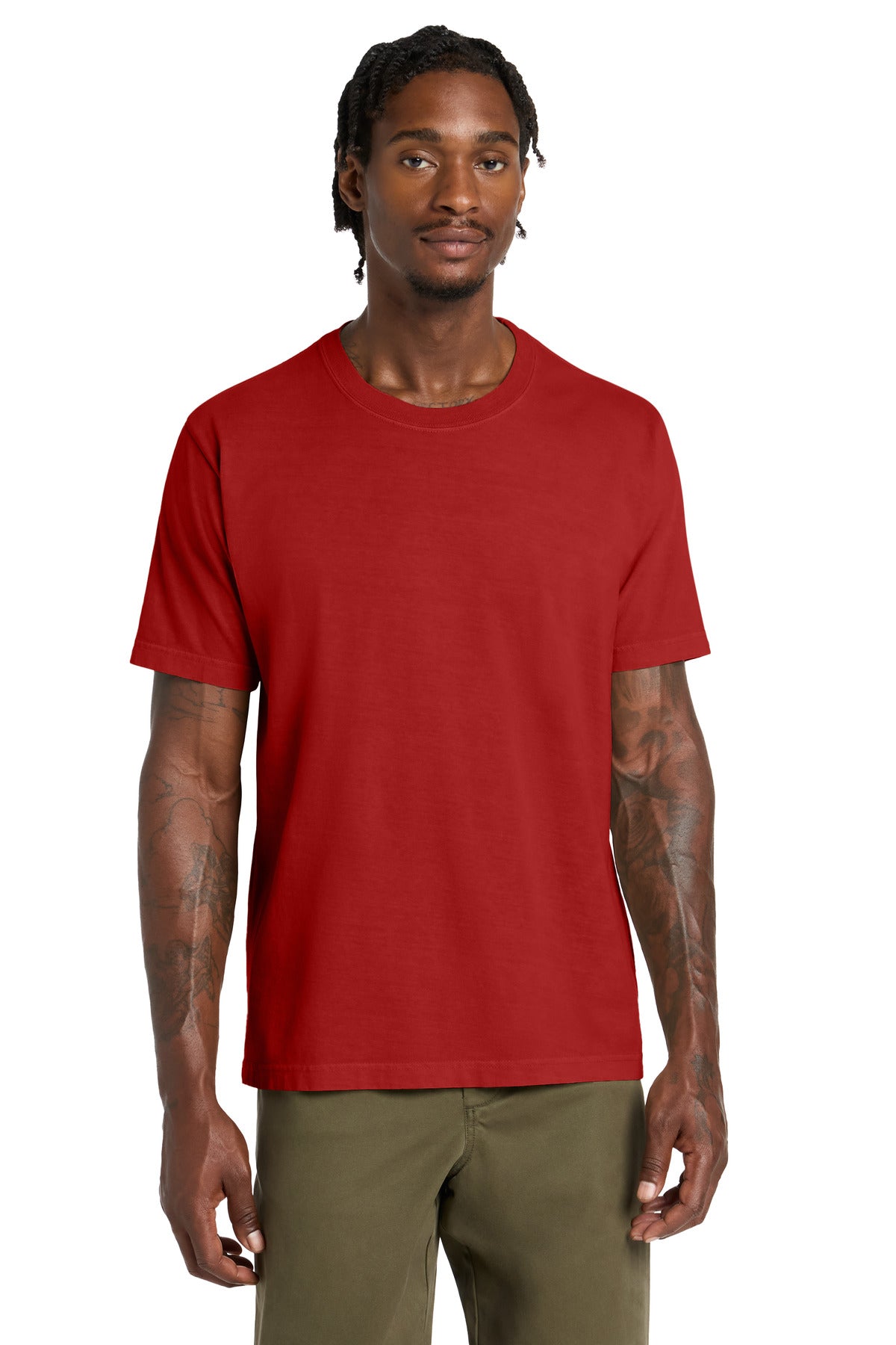Custom logo BELLA+CANVAS® Unisex Heavyweight Garment-Dyed Tee BC4810GD in Pop Red