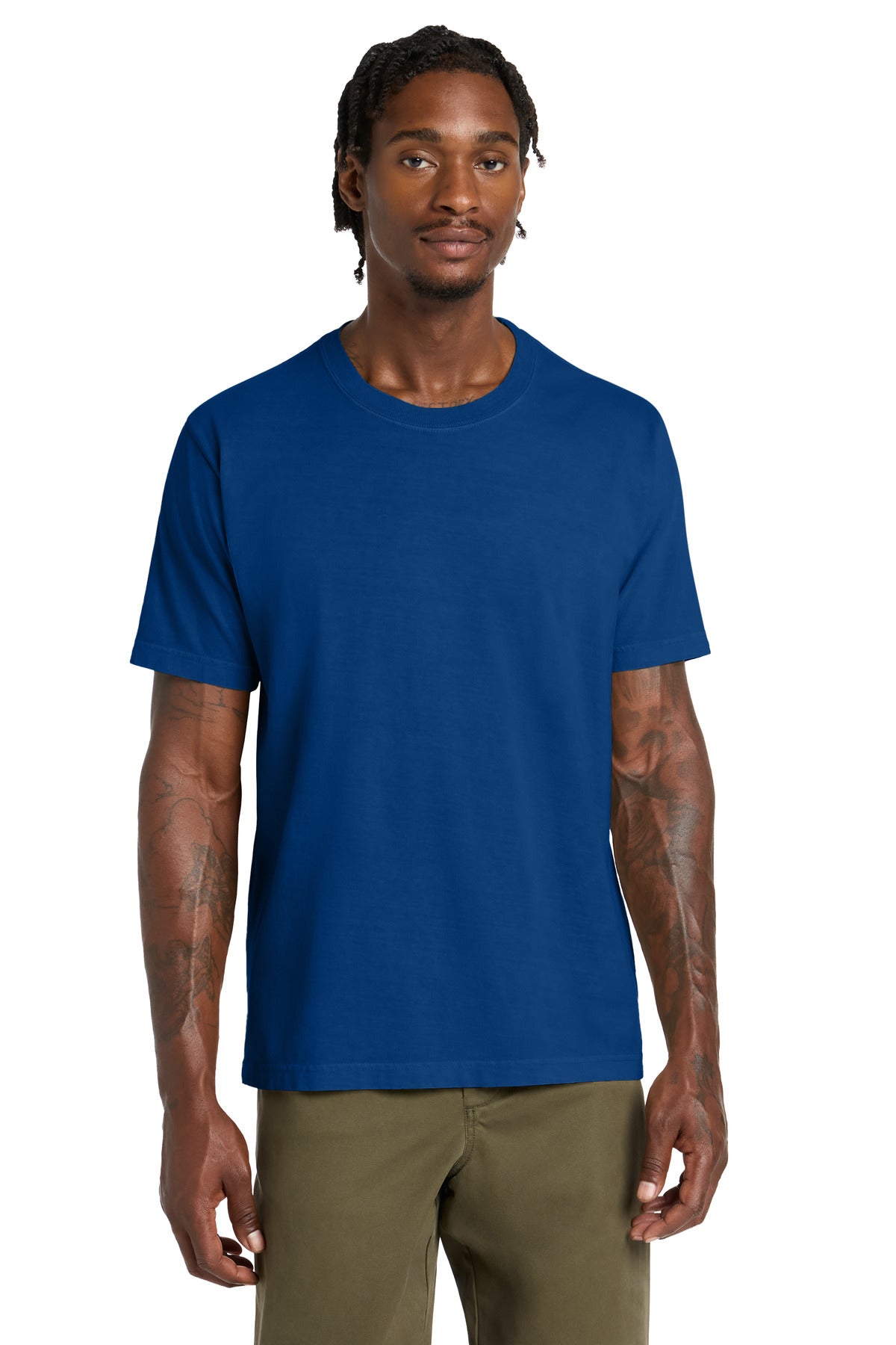 Custom logo BELLA+CANVAS® Unisex Heavyweight Garment-Dyed Tee BC4810GD in Royal Blue