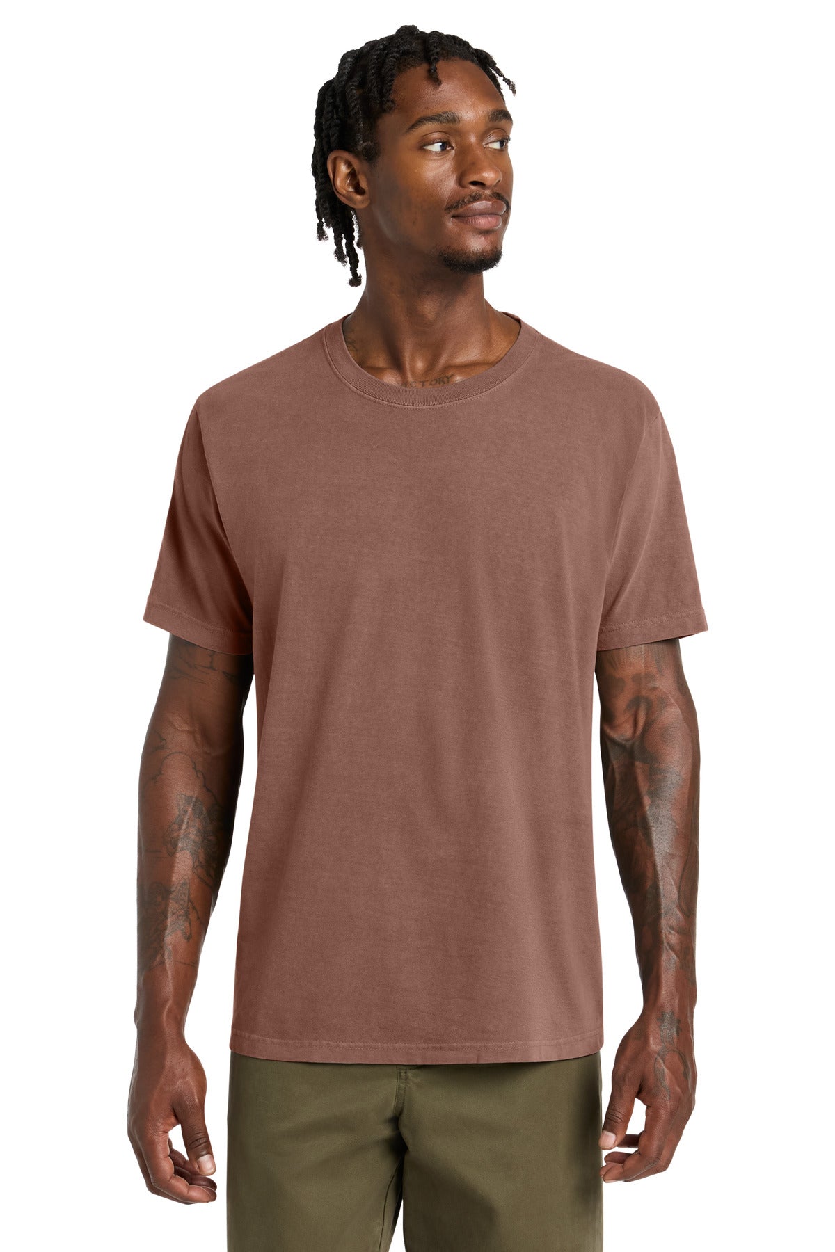 Custom logo BELLA+CANVAS® Unisex Heavyweight Garment-Dyed Tee BC4810GD in Washed Chestnut