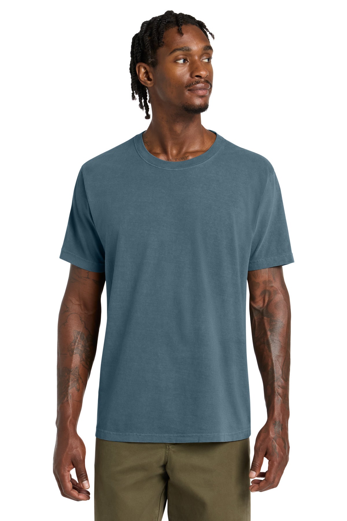 Custom logo BELLA+CANVAS® Unisex Heavyweight Garment-Dyed Tee BC4810GD in Washed Denim