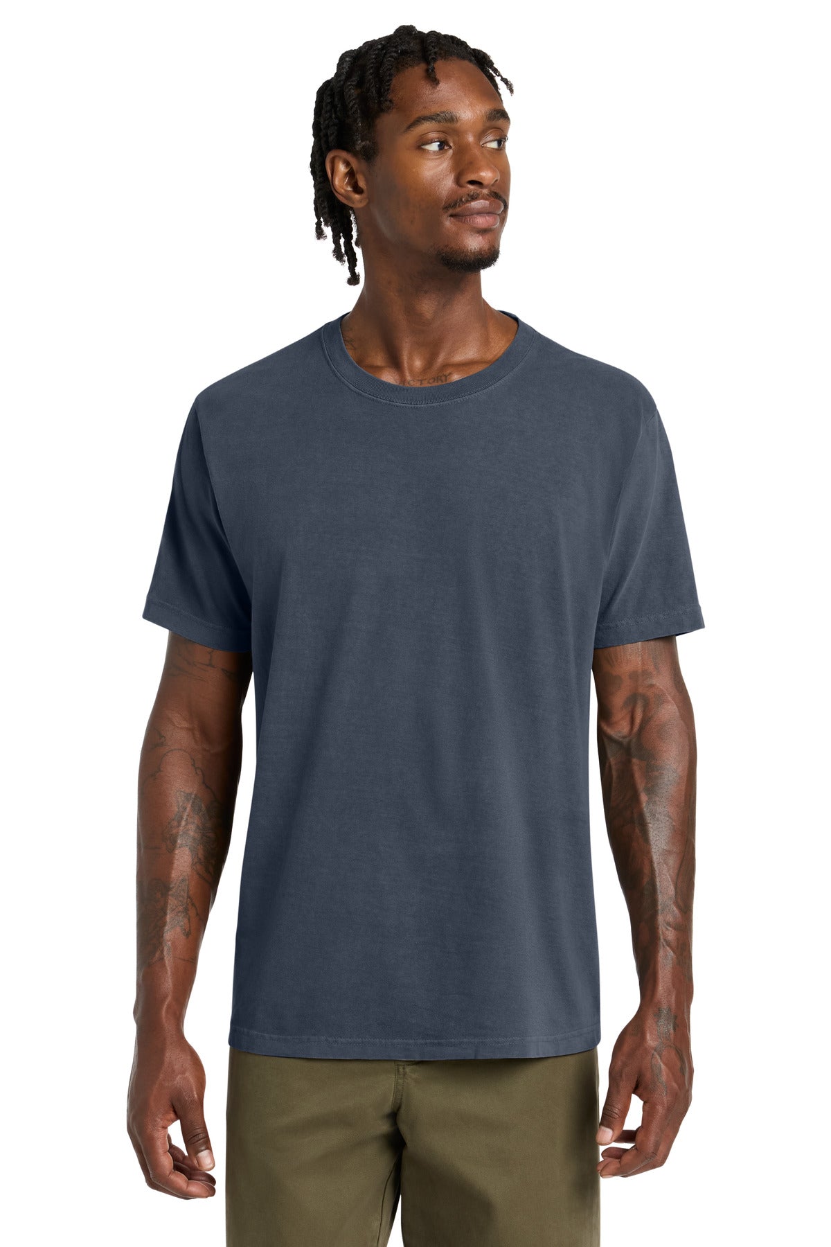 Custom logo BELLA+CANVAS® Unisex Heavyweight Garment-Dyed Tee BC4810GD in Washed Navy
