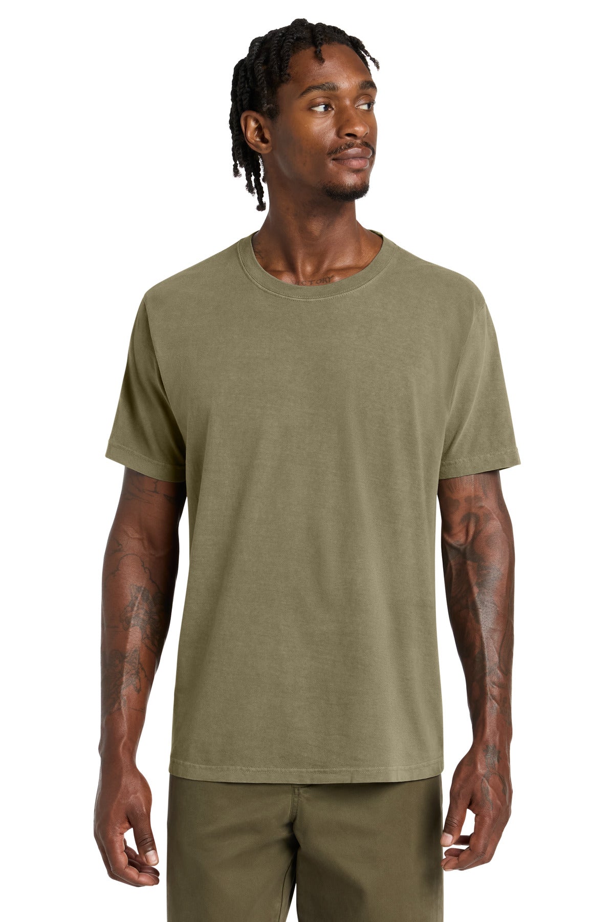 Custom logo BELLA+CANVAS® Unisex Heavyweight Garment-Dyed Tee BC4810GD in Washed Olive