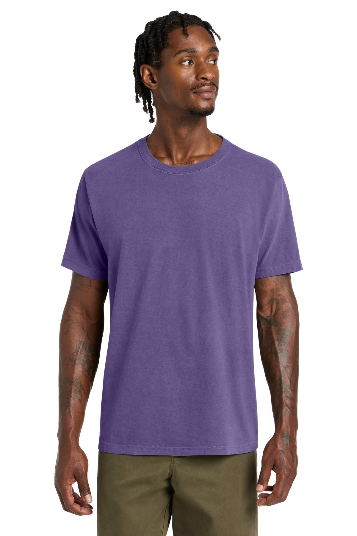 Custom logo BELLA+CANVAS® Unisex Heavyweight Garment-Dyed Tee BC4810GD in Washed Purple