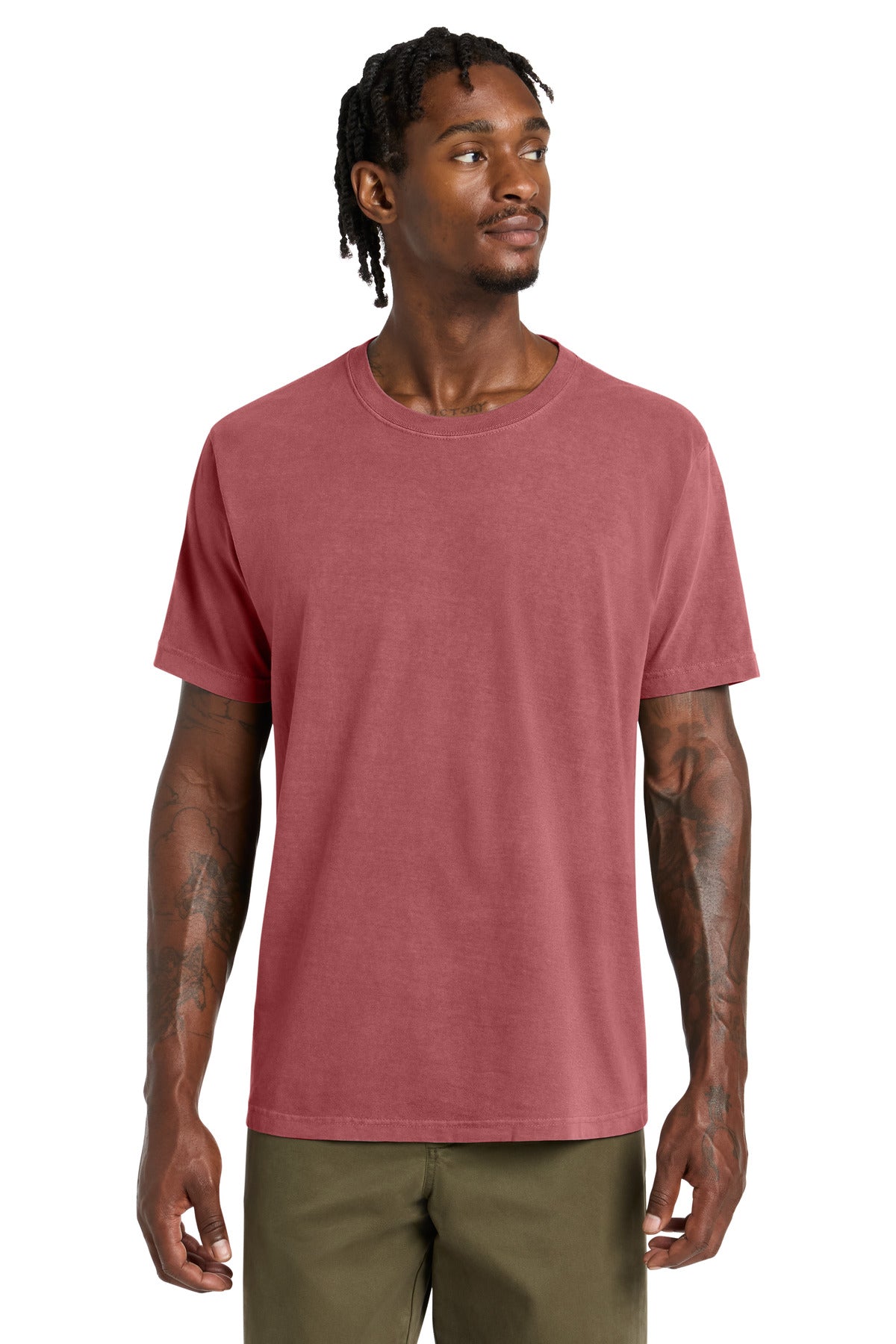 Custom logo BELLA+CANVAS® Unisex Heavyweight Garment-Dyed Tee BC4810GD in Washed Red