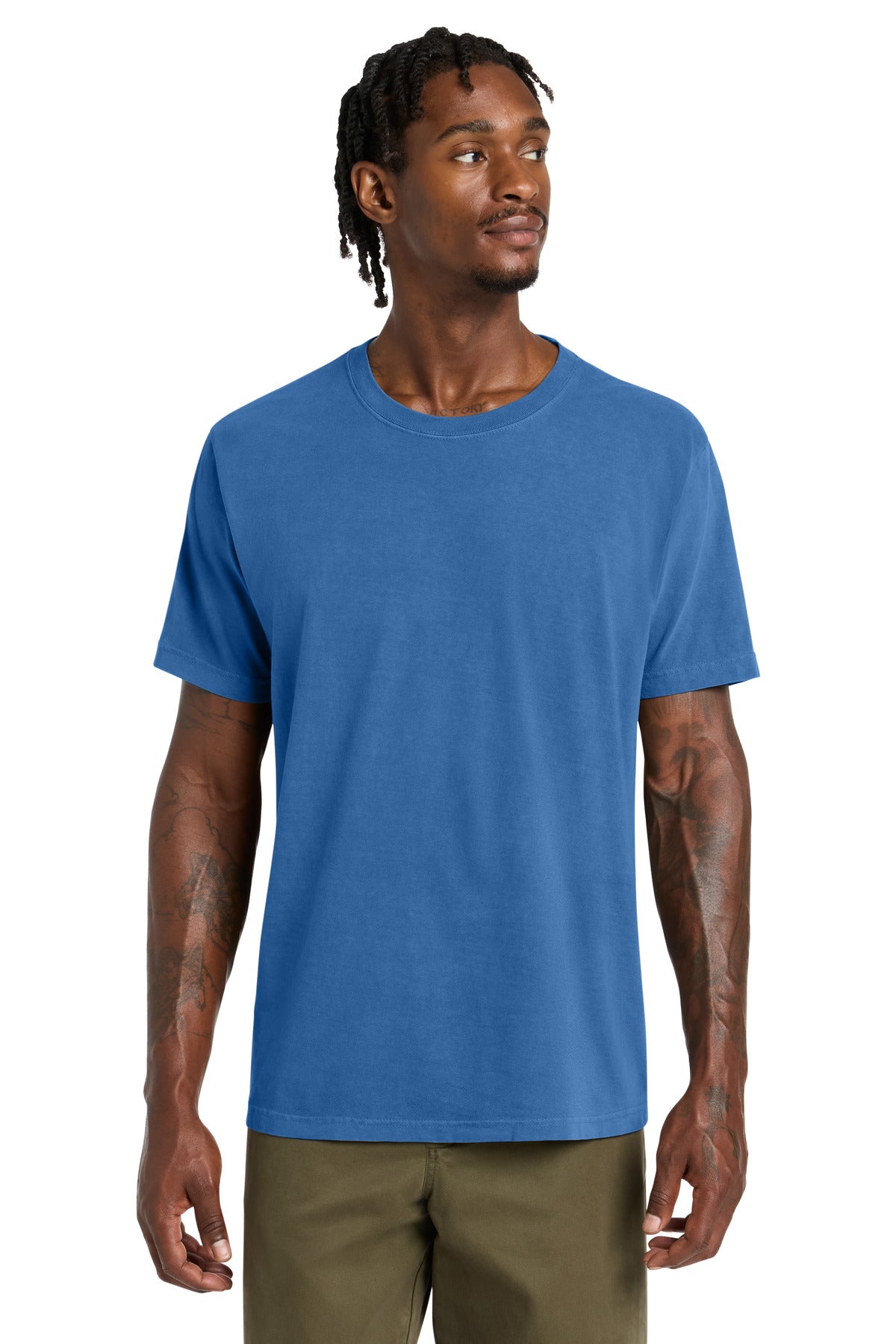 Custom logo BELLA+CANVAS® Unisex Heavyweight Garment-Dyed Tee BC4810GD in Washed Royal Blue