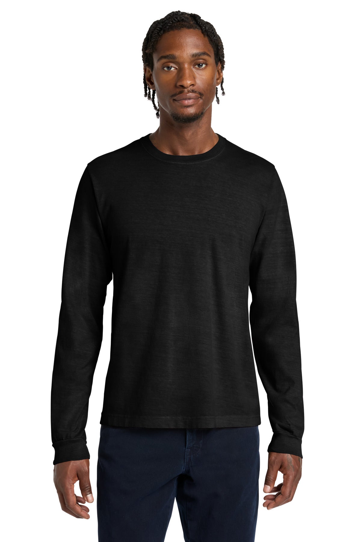 Custom logo BELLA+CANVAS® Unisex Heavyweight Garment-Dyed Long Sleeve Tee BC4851GD in Black