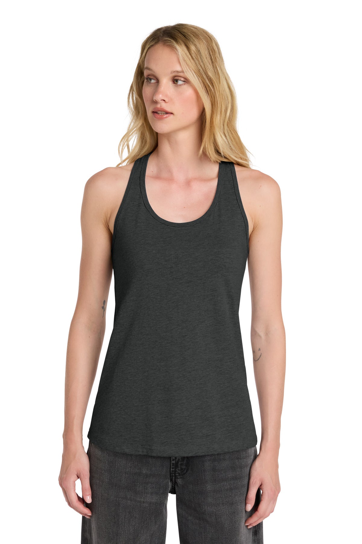 Custom logo BELLA+CANVAS ® Women's Jersey Racerback Tank. BC6008 in Dark Grey Heather