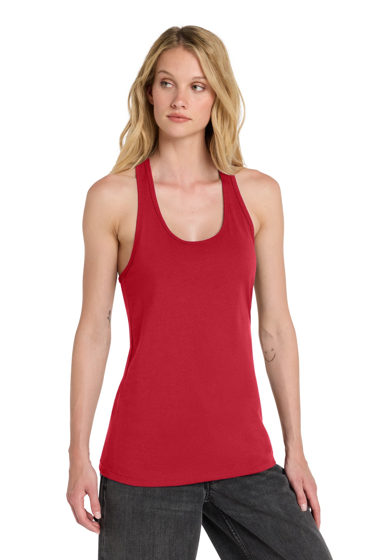 Custom logo BELLA+CANVAS ® Women's Jersey Racerback Tank. BC6008 in Red