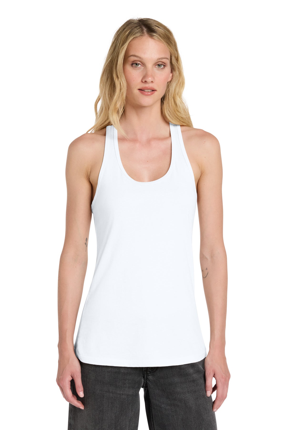 Custom logo BELLA+CANVAS ® Women's Jersey Racerback Tank. BC6008 in White