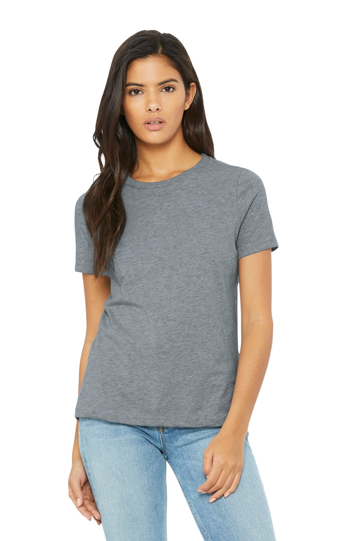 Custom logo BELLA+CANVAS® Women's Relaxed CVC Tee BC6400CVC in Athletic Heather