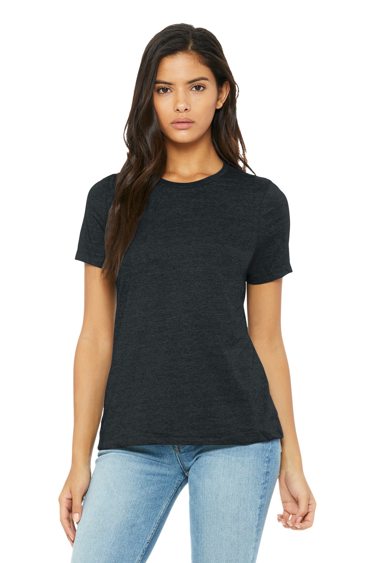 Custom logo BELLA+CANVAS® Women's Relaxed CVC Tee BC6400CVC in Dark Grey Heather