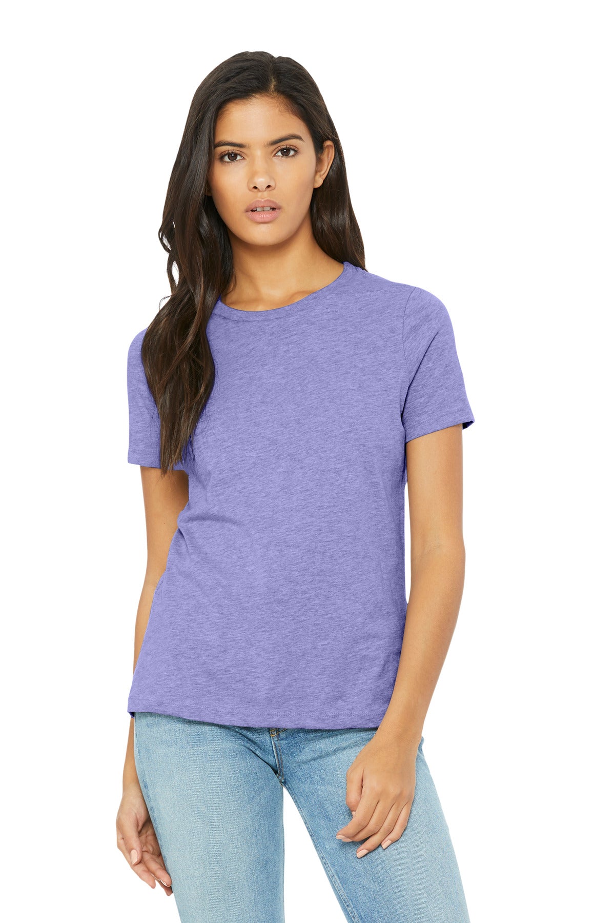 Custom logo BELLA+CANVAS® Women's Relaxed CVC Tee BC6400CVC in Heather Dark Lavender