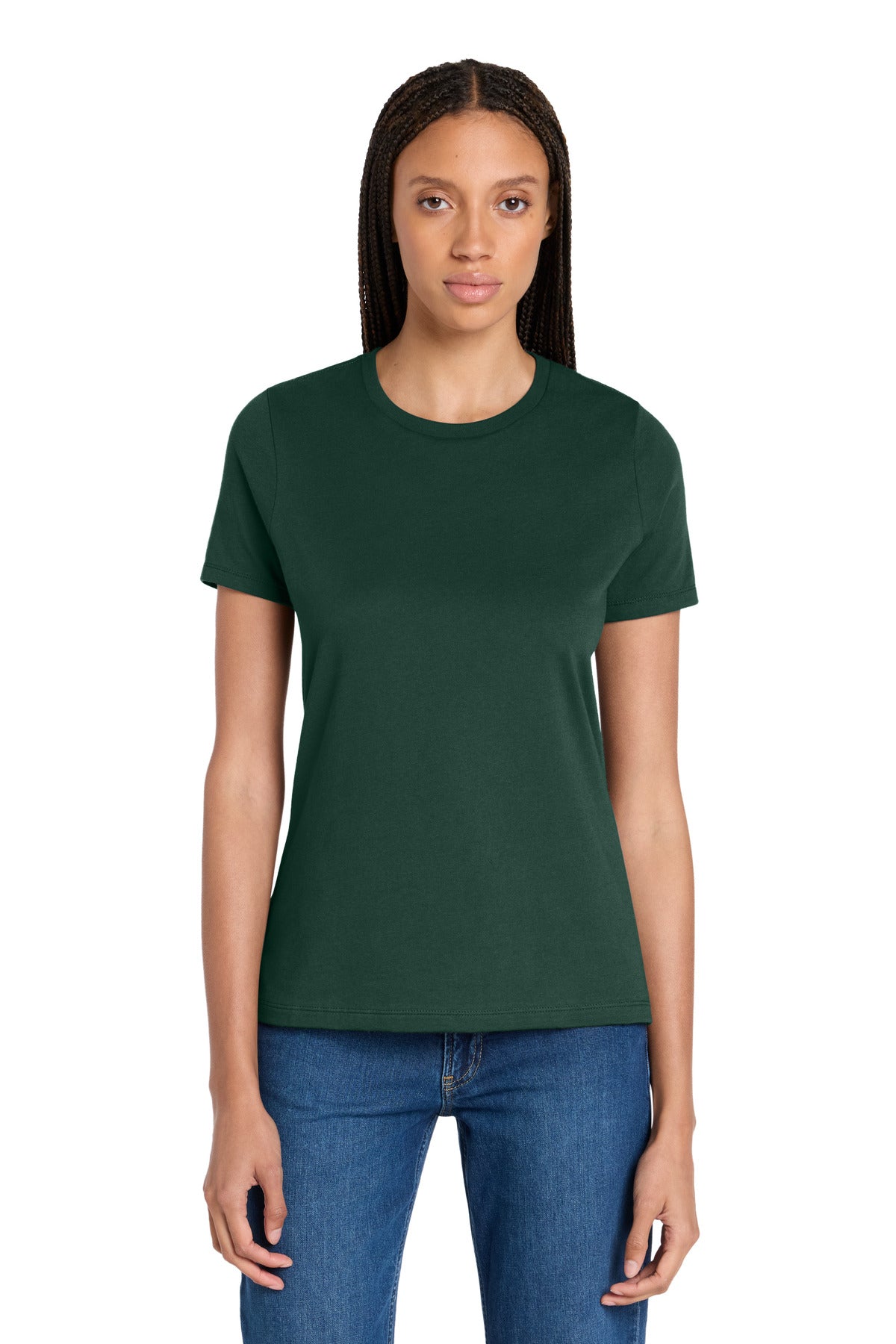 Custom logo BELLA+CANVAS ® Women's Relaxed Jersey Short Sleeve Tee. BC6400 in Forest