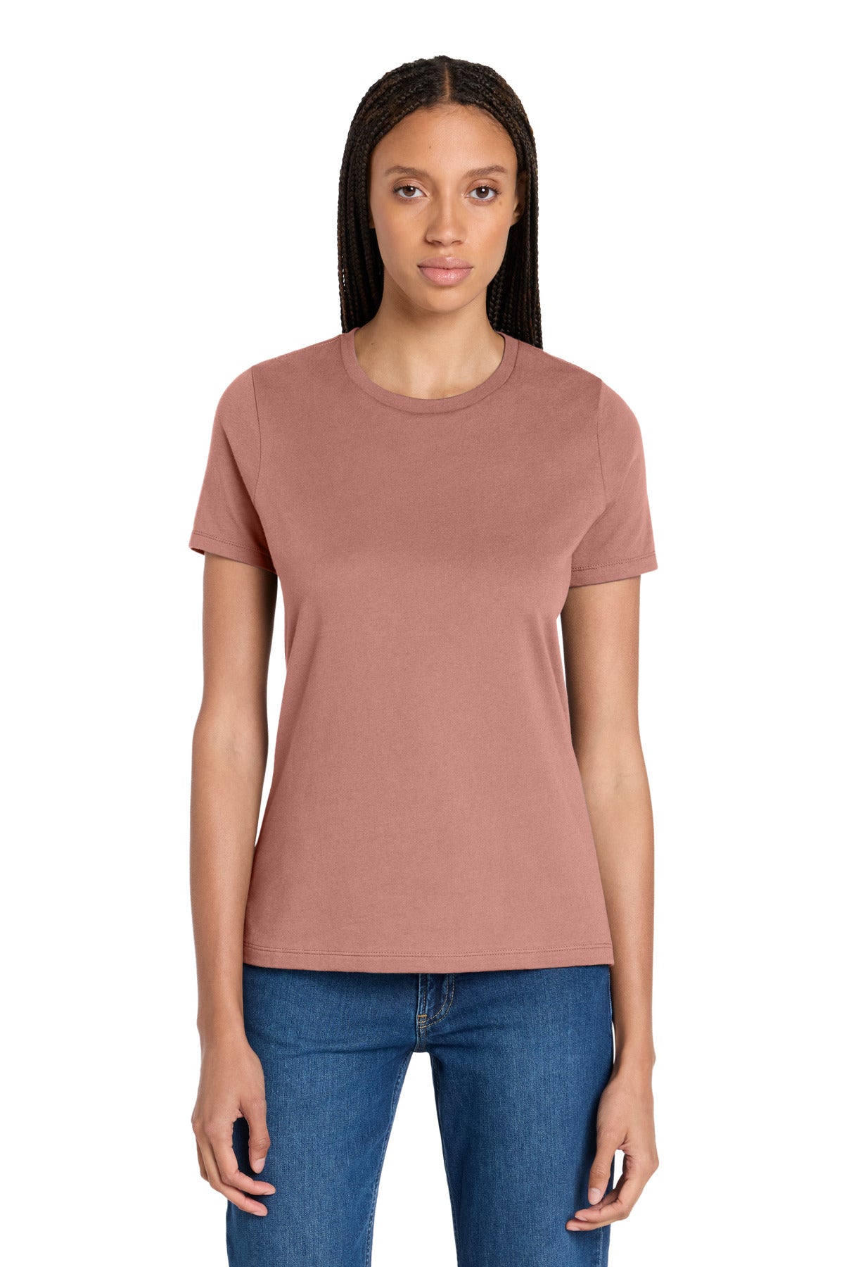 Custom logo BELLA+CANVAS ® Women's Relaxed Jersey Short Sleeve Tee. BC6400 in Mauve