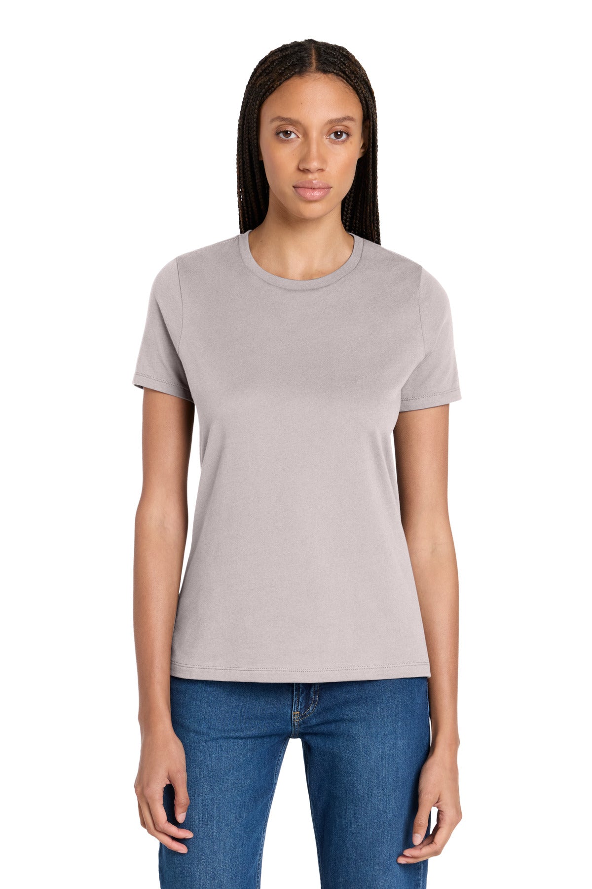 Custom logo BELLA+CANVAS ® Women's Relaxed Jersey Short Sleeve Tee. BC6400 in Pink Gravel