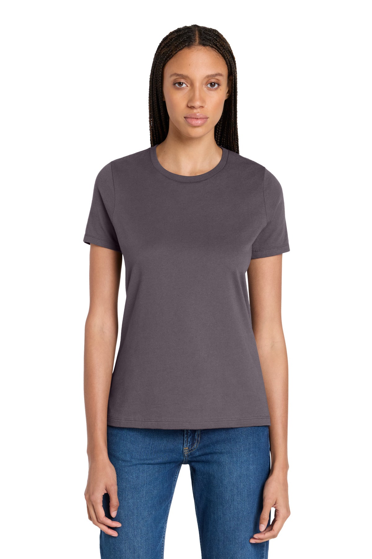 Custom logo BELLA+CANVAS ® Women's Relaxed Jersey Short Sleeve Tee. BC6400 in Purple Storm