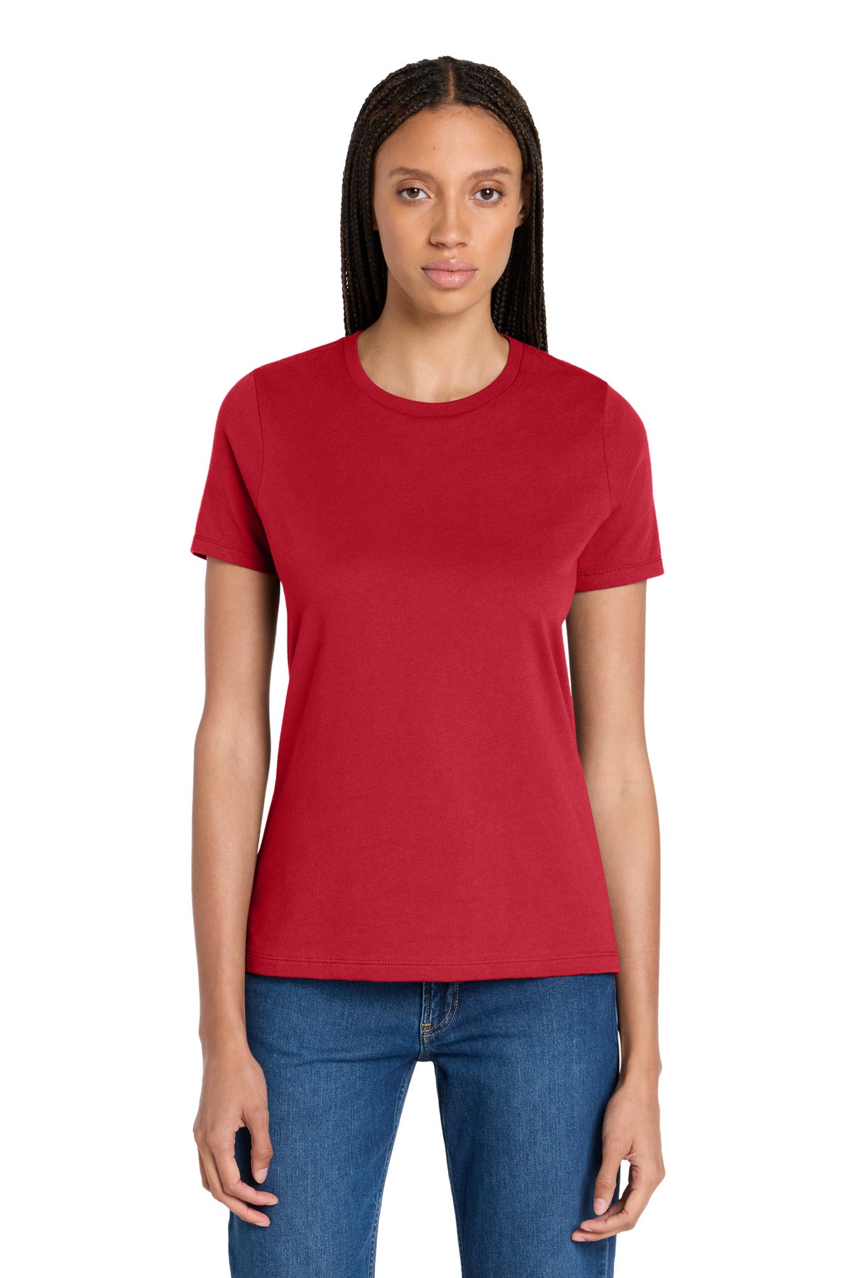 Custom logo BELLA+CANVAS ® Women's Relaxed Jersey Short Sleeve Tee. BC6400 in Red